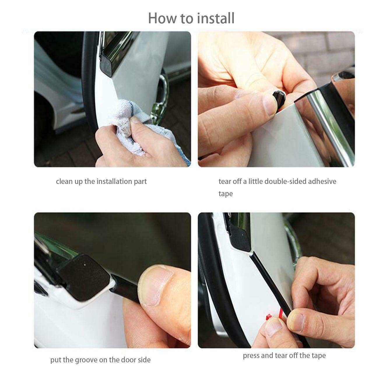 OtoLiman Blue Sticky Car Door Edge Scratch Guard Trim Molding Protector Cover Full Size 5m 16feet U Shape Air Vent Edge Decorati