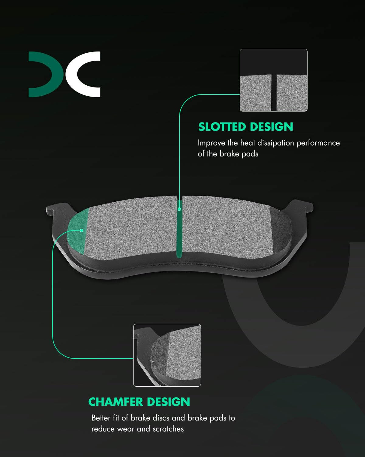 Scitoo D981 D477 Front Rear Brake Pads Sets Fit For Jeep Wrangler 2003 2004 2005 2006