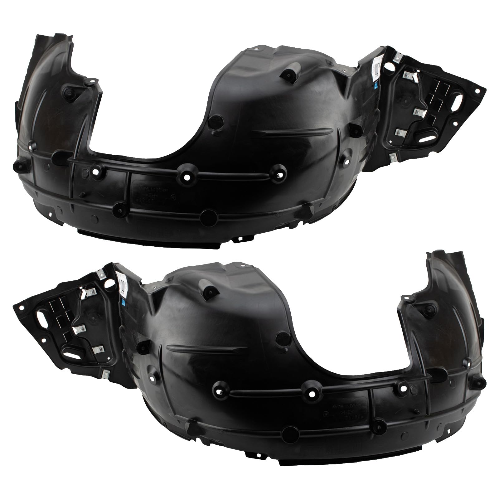 Trq Front Inner Fender Liner Set Compatible With 2016-2018 Honda Civic Ho1248158 Ho1249158