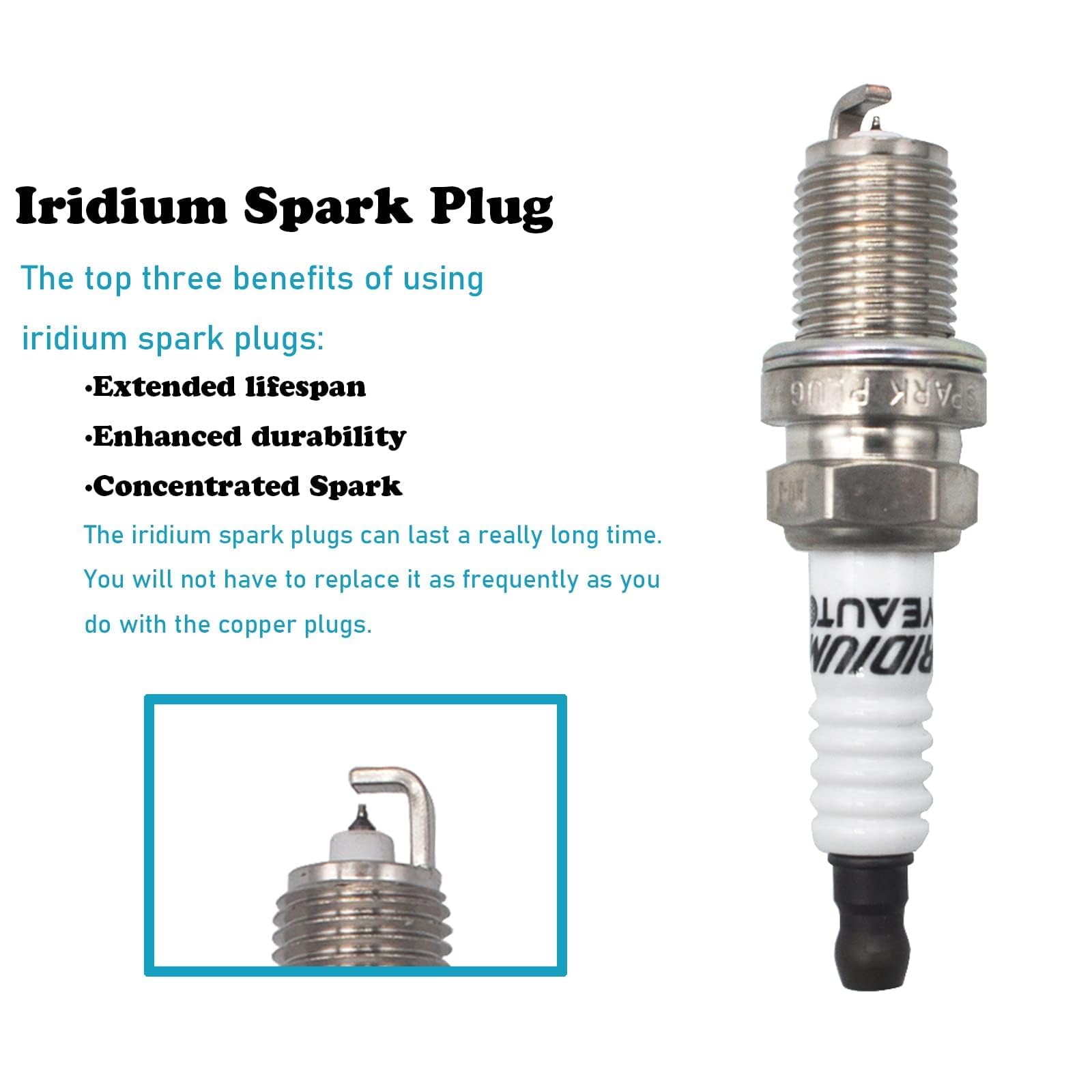 Oyeauto 93501 Iridium Spark Plugs Lkar7Bix11S 6 Pack Compatible With Nissan 370Z Maxima Murano Pathfinder Quest Gt-R Altima 2001