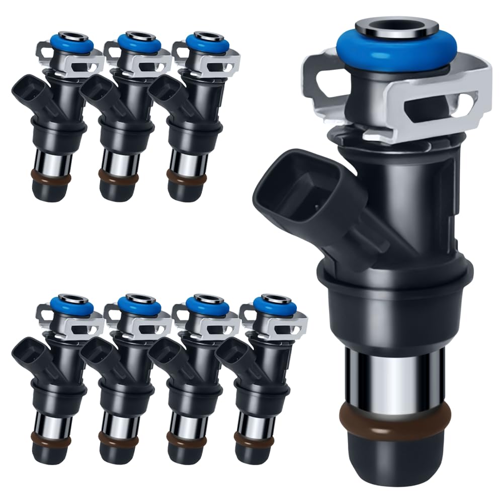 SeyPon Upgraded 4 Holes Gas Fuel Injectors Fit For GMC: Yukon (XL)/Sierra, 1500 2500 3500, For Chevy: Tahoe/Express/Suburban/Sil