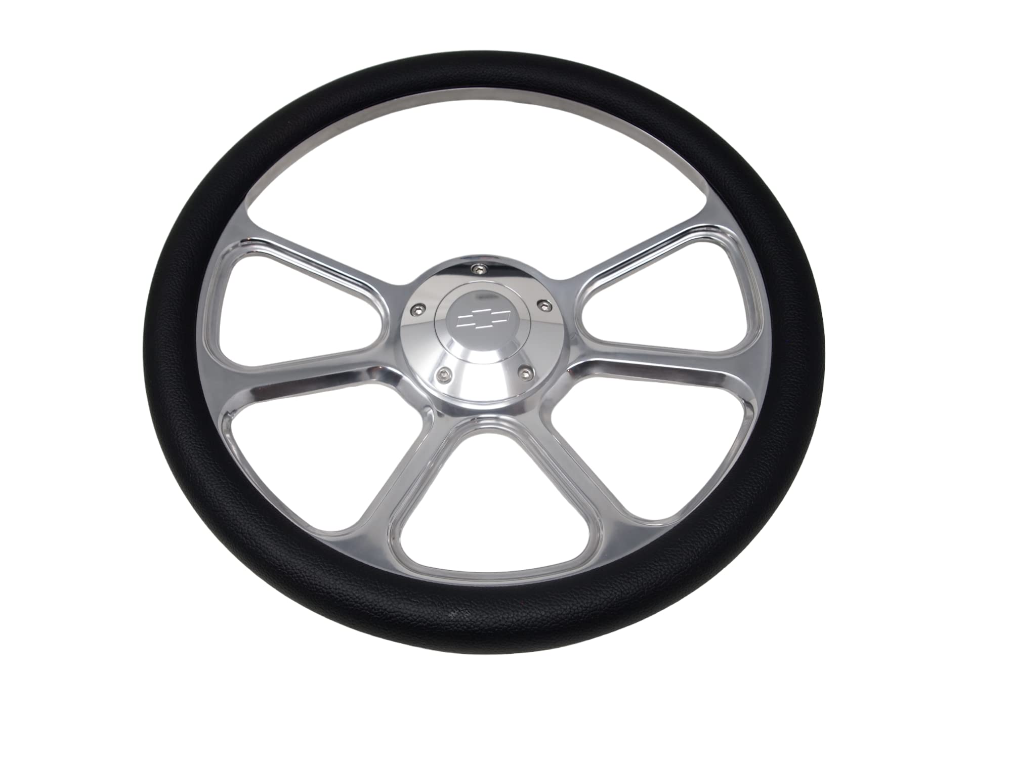 Billet Polished Compatible With Chevy Gmc 69-94 Steering Wheel Set Engraved Horn 3 Spoke Half Wrap