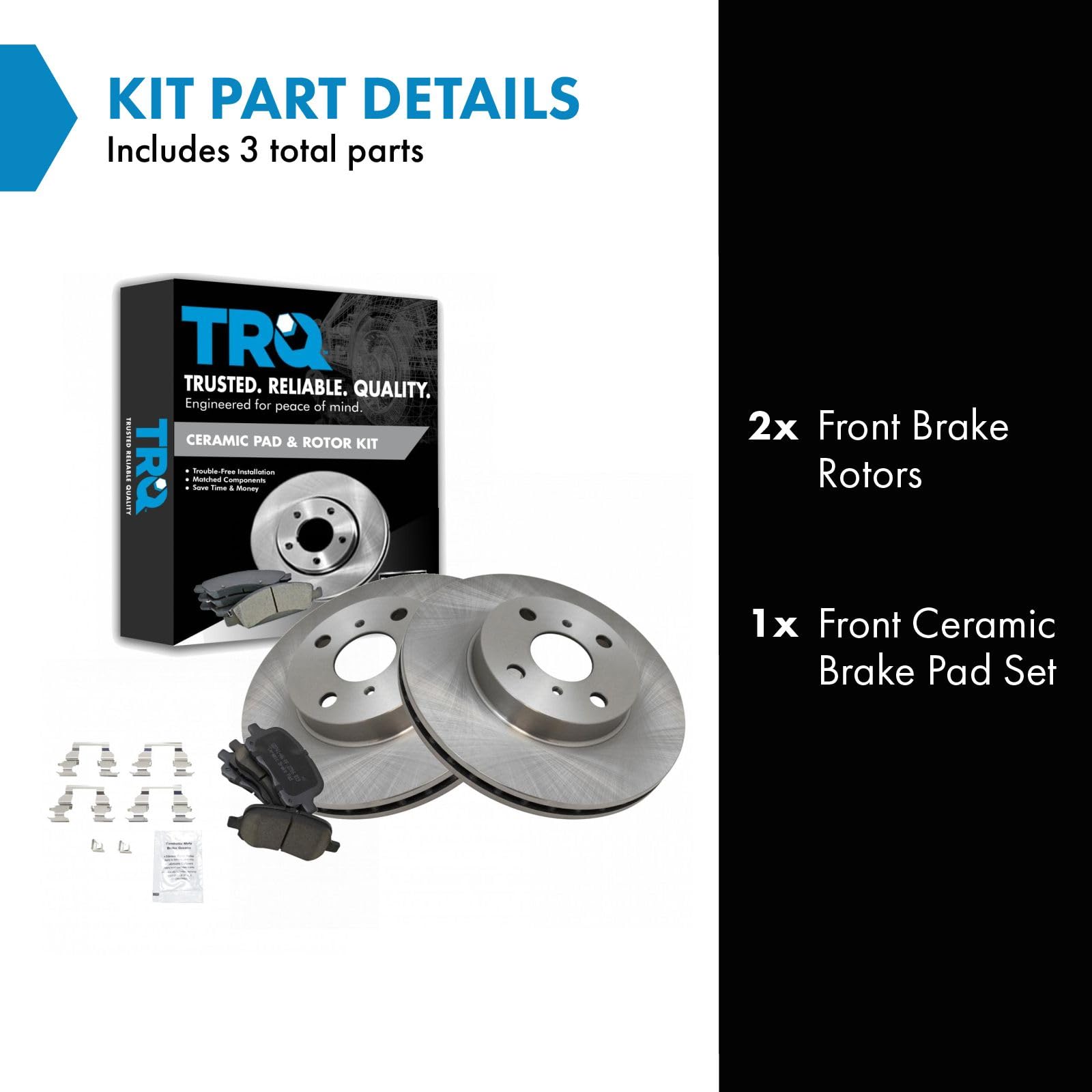Trq Front Ceramic Disc Brake Pad & Rotor Set For 98-02 Chevy Prizm Corolla