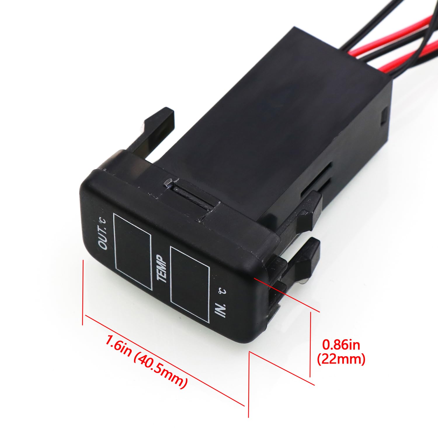 Timloon Dual Temperature Sensors Display for Toyota - Celsius, Black, Model d9085b50, Fits Hilux VIGO, Coaster, Corolla ex, Yaris Type B