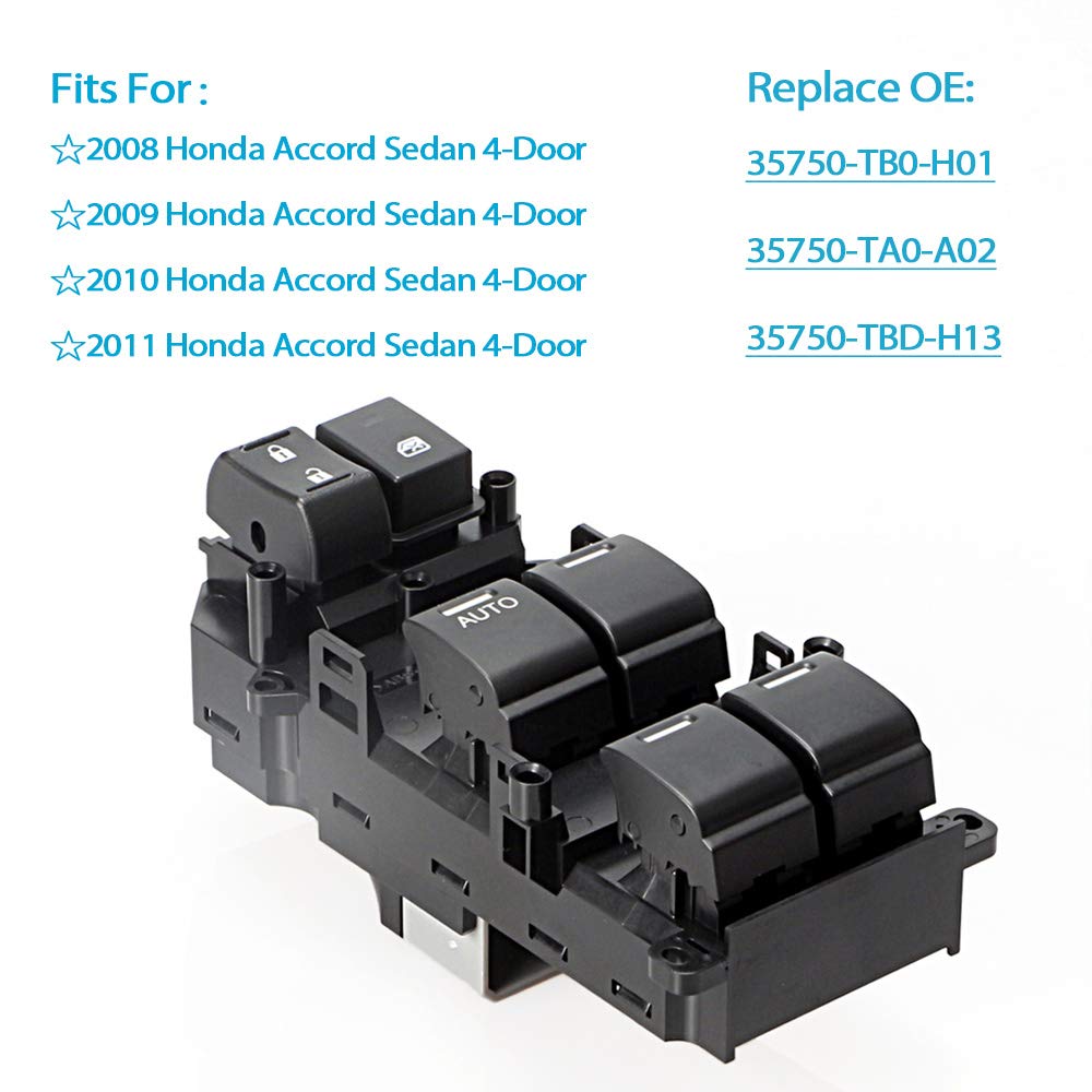 Honda Accord Window Switch 2008-2012 35750-Tb0-H01 Fit For 2009 2010 Door Switch Driver Side