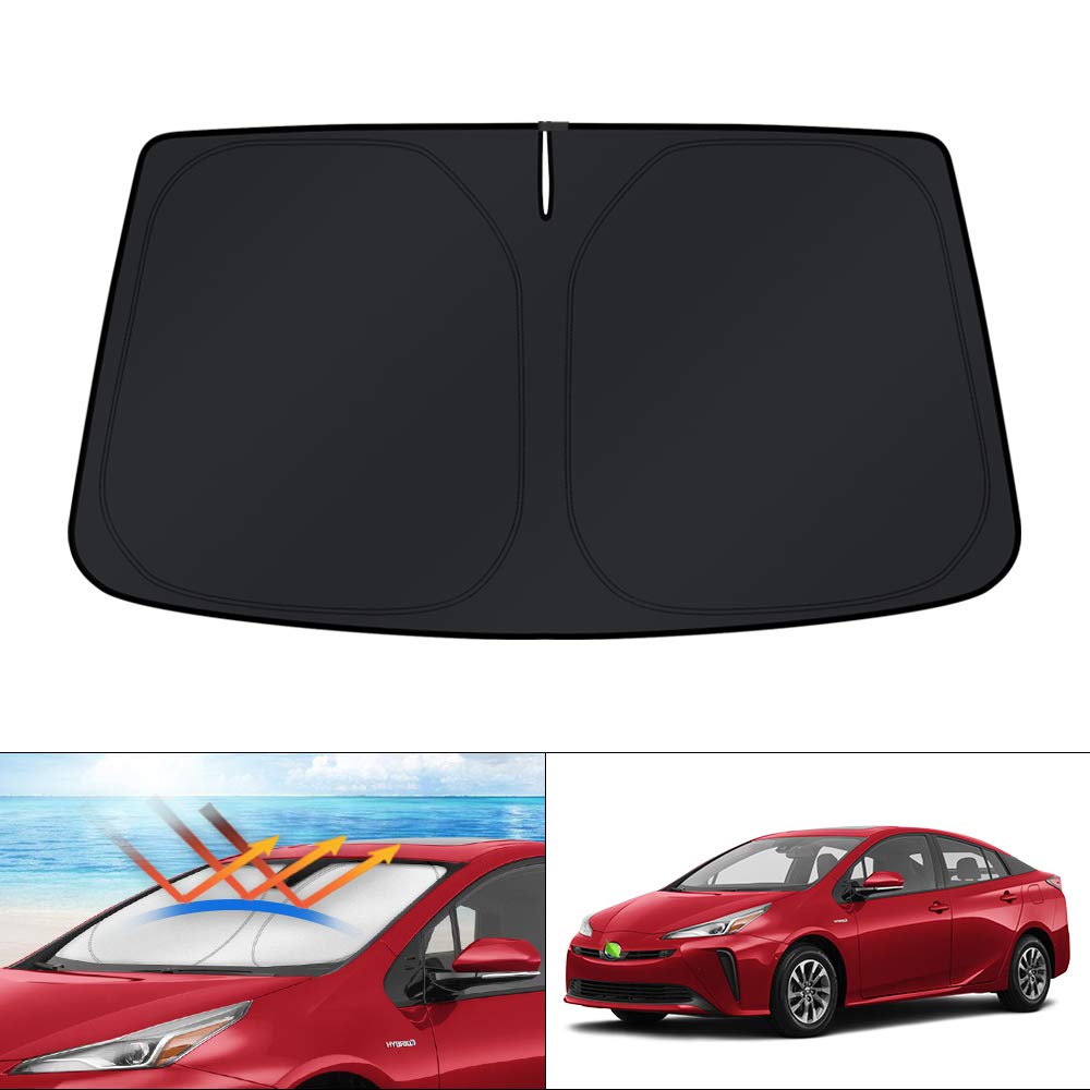 Kust Custom Fit Windshield Sun Shade For 2016-2022 Toyota Prius Hatchback (Not For Prius C Or Prius V) Window Shade Foldable Sun