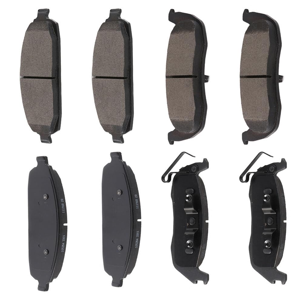 Automuto 8Pcs Front & Rear Semi-Metallic Disc Brake Pads Set D1087 D1181 For Jeep Commander 2006-2010,For Jeep Grand Cherokee 20