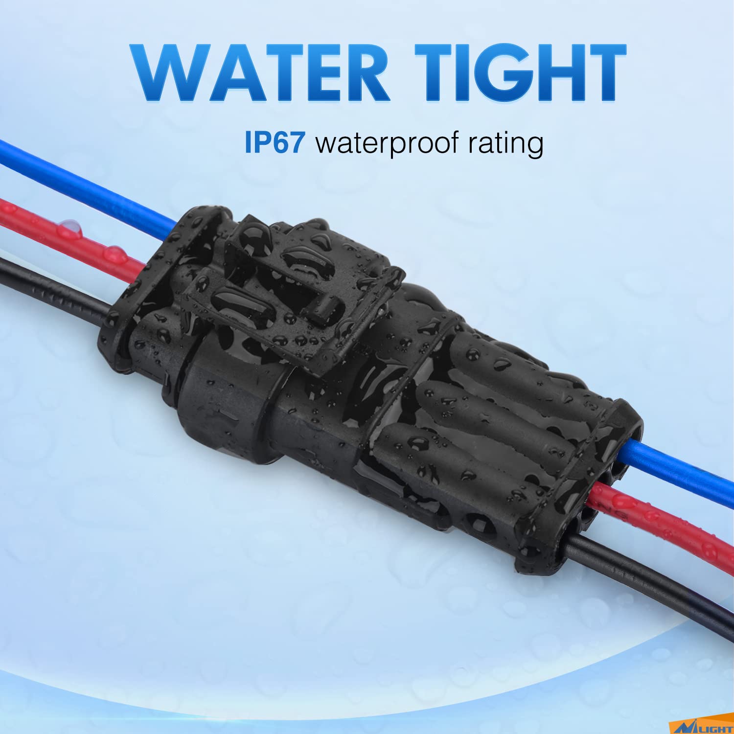 Nilight 3Pin Electrical Wire Connectors Male And Female Plug Socket Quick Disconnect Waterproof Play Terminals For Automotive Ca