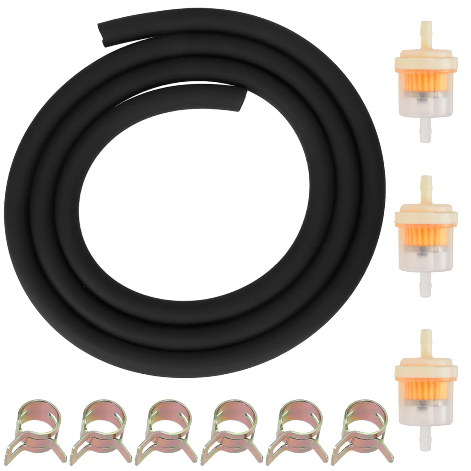 Grehua Dirt Bike Gas Line With Filter Compatible With Gy6 50Cc 90Cc 110Cc 150Cc 139Qmb 157Qmj Taotao Ssr Trailmaster 150 Xrs Go Kart Atv Motorcycle Pitbike Scooter Moped Quad Buggy Parts Black