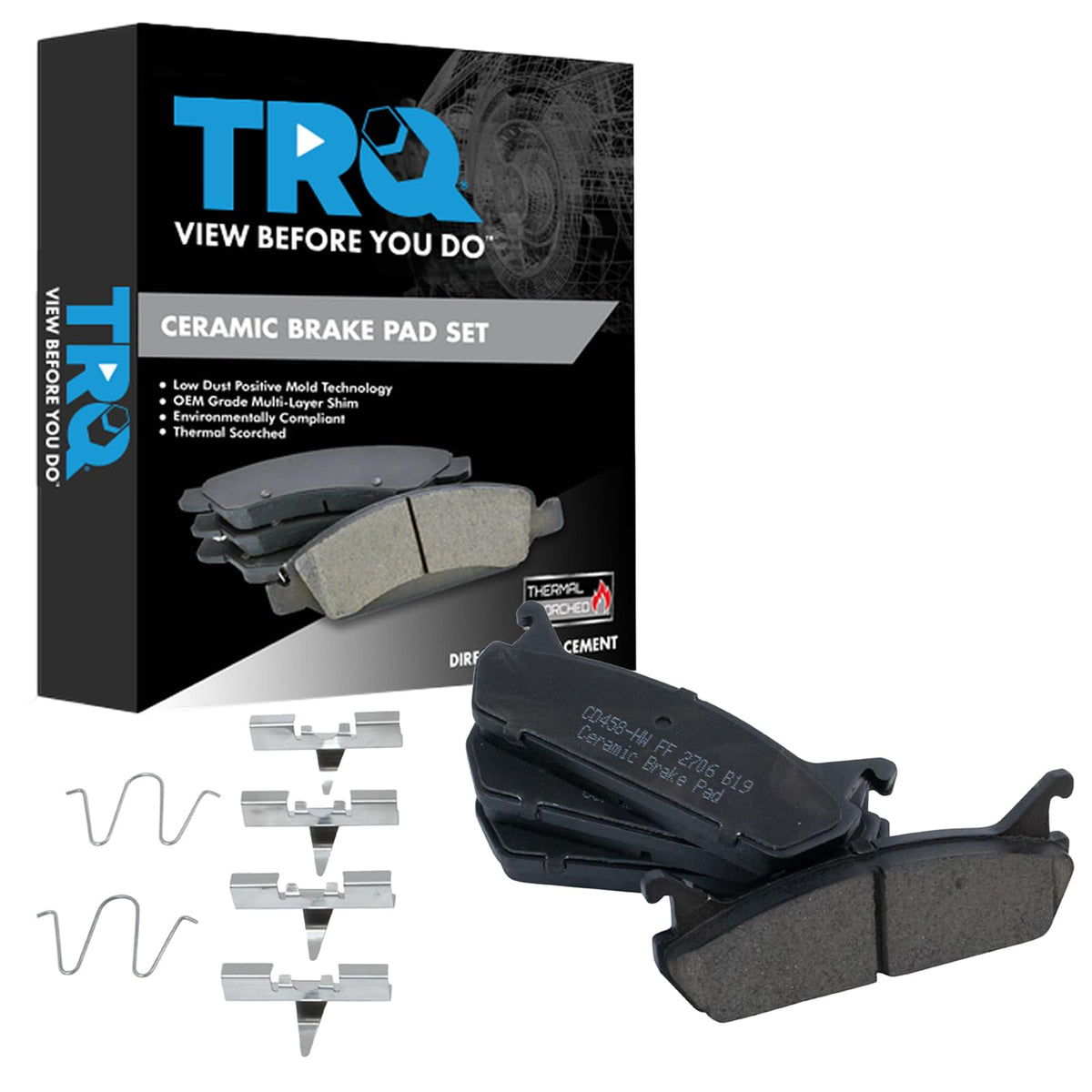 TRQ Rear Brake Pads Ceramic Compatible with 1991-1996 Ford Escort 1990-1993 Mazda Miata 1990-1995 Protege Mercury Tracer