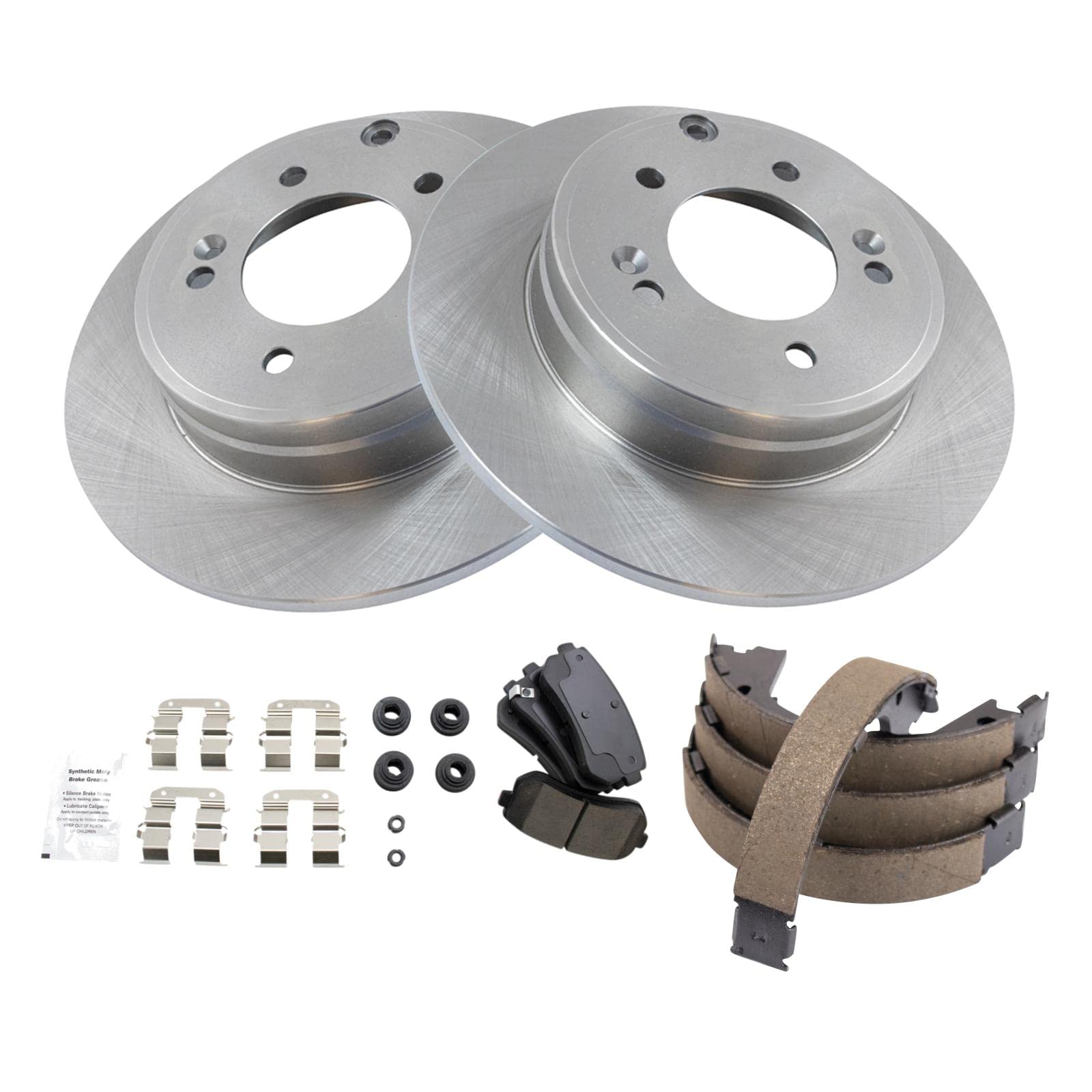 Trq Rear Ceramic Brake Pad & Rotor Kit Fits 2015 Hyundai Sonata