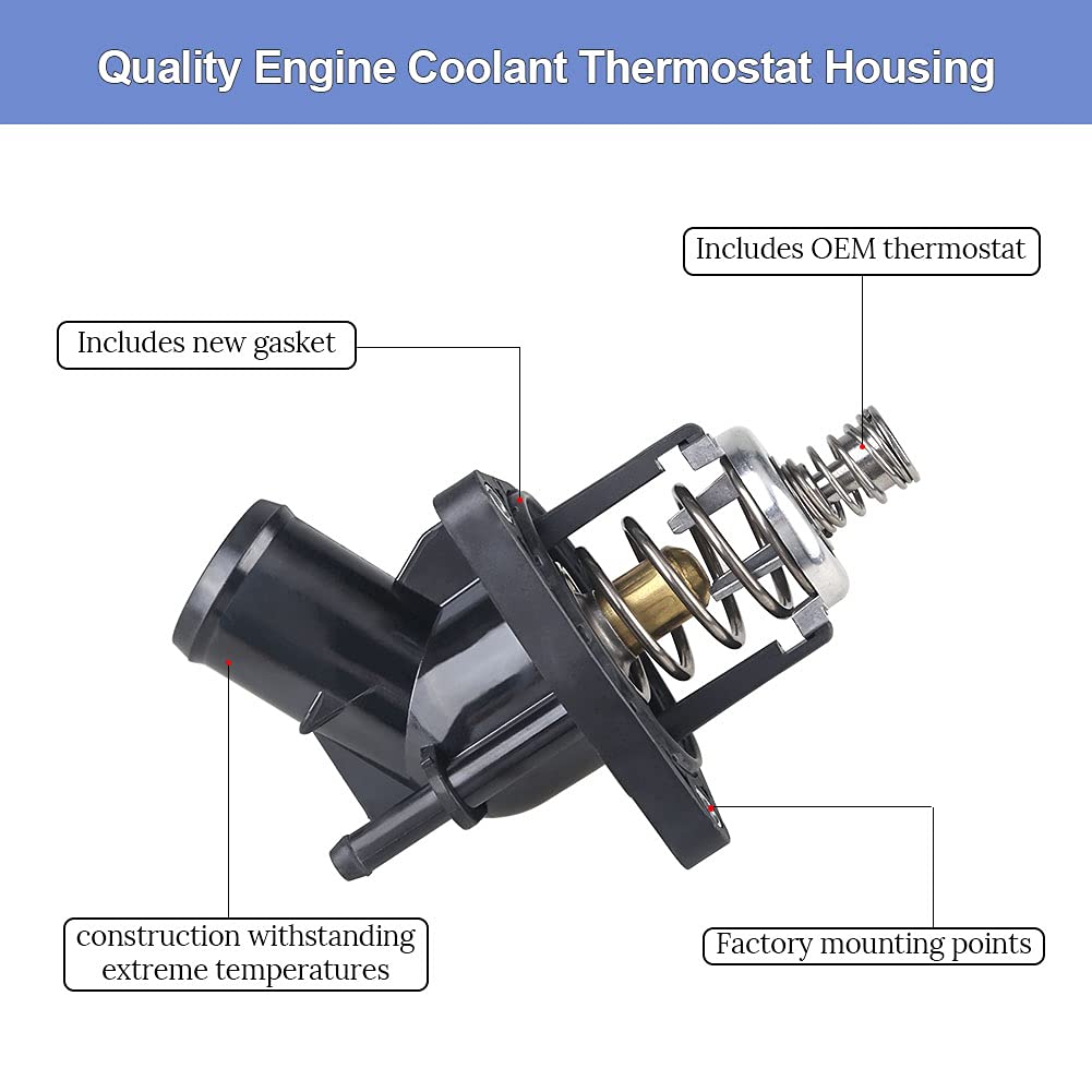WMPHE Engine Coolant Thermostat Housing Replacement for 15-11125 Chevy Silverado Suburban Tahoe Corvette, GMC Sierra Yukon and C