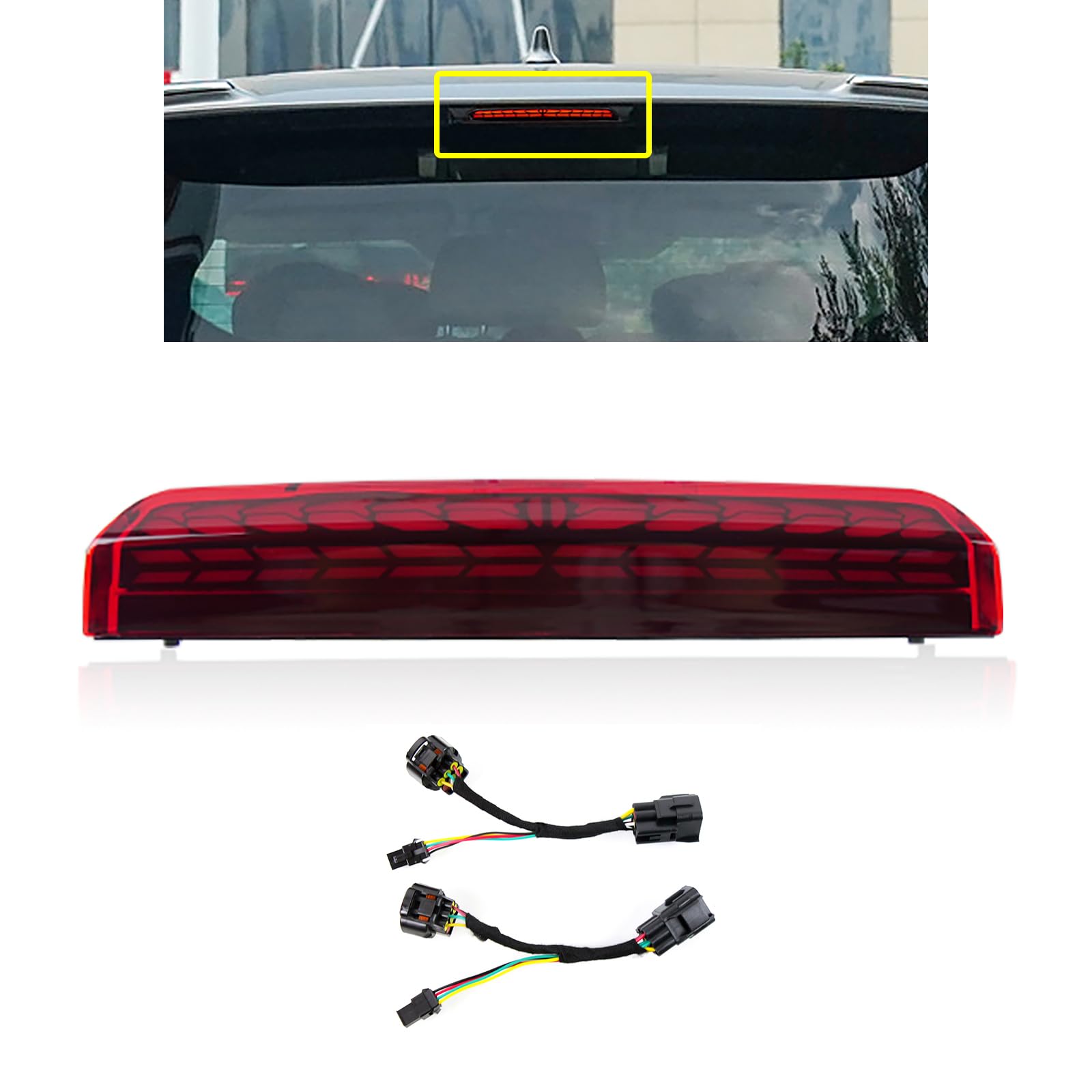 ECAHAYAKU High Mount LED Third 3rd Brake Light Assembly Fit For 2024 2025 Toyota LC250 Prado 250 Driving Turn Signal Fog Tail Li