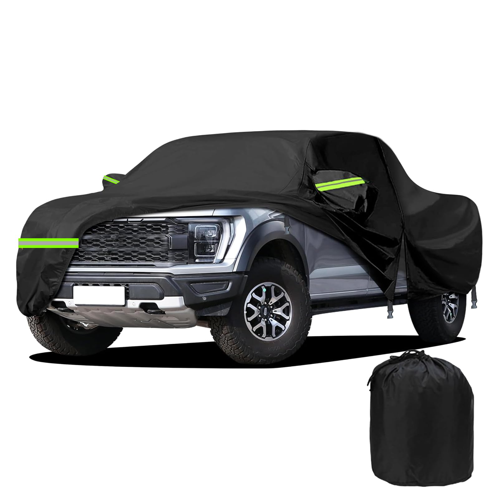 JZAHYUK Truck Cover Waterproof All Weater, Heavy Duty Truck Covers Rain UV Protection Windproof Outdoor Pickup Cover Compatible 