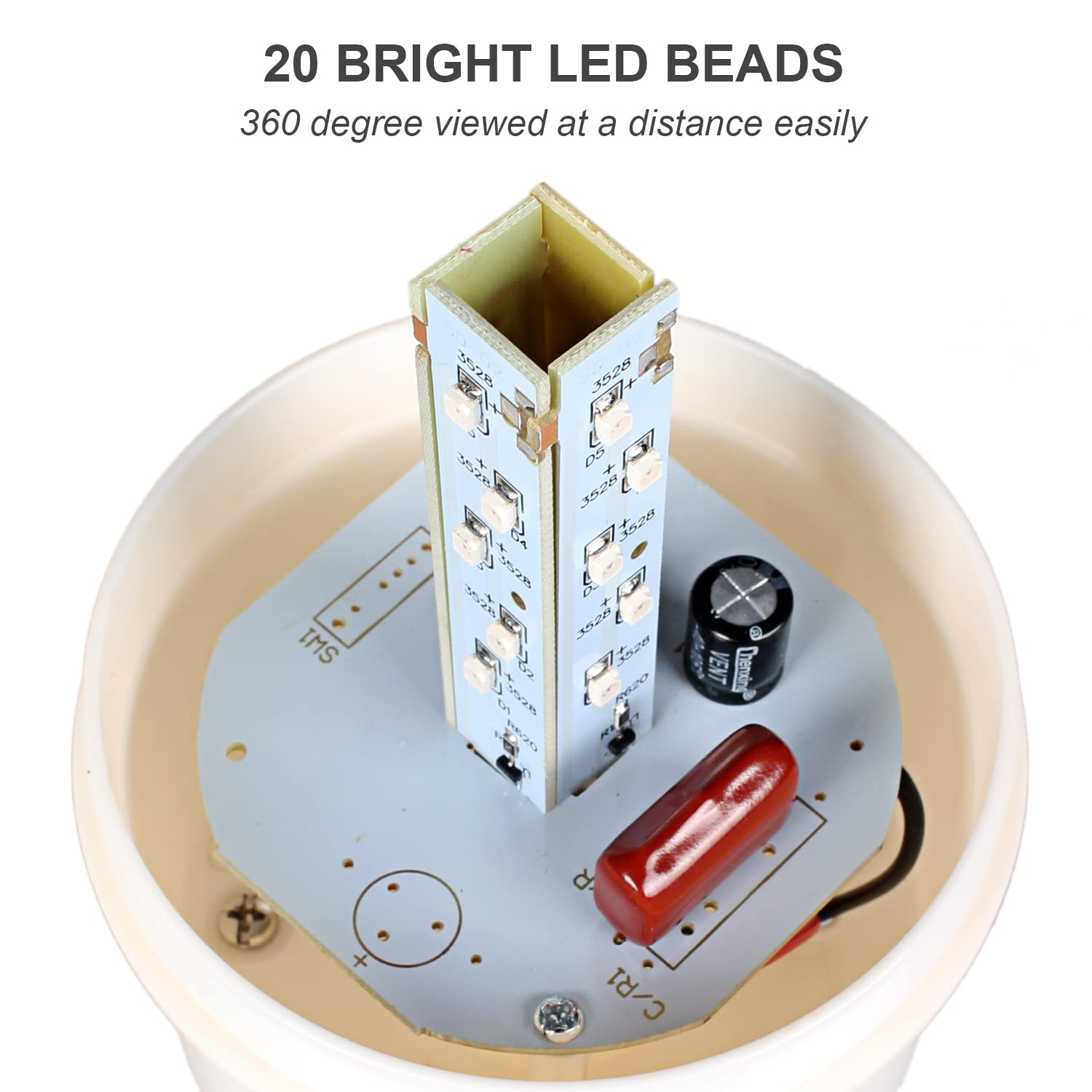 Industrial Led Rotating Strobe Beacon Warning Lights, Electrical Revolving Signal Lights For Emergency, 110V Ac, Green, No Buzze