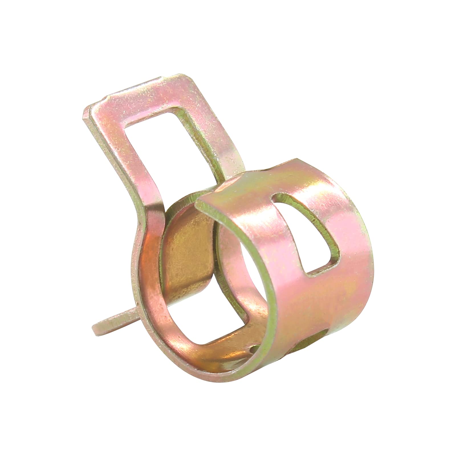 Rierdge 60 Pcs 8Mm Id Spring Band Type Clamps, 5/16'' Fuel Hose Clamps Fasteners, Golden Spring Hose Clip For Fuel Hose Line Wat