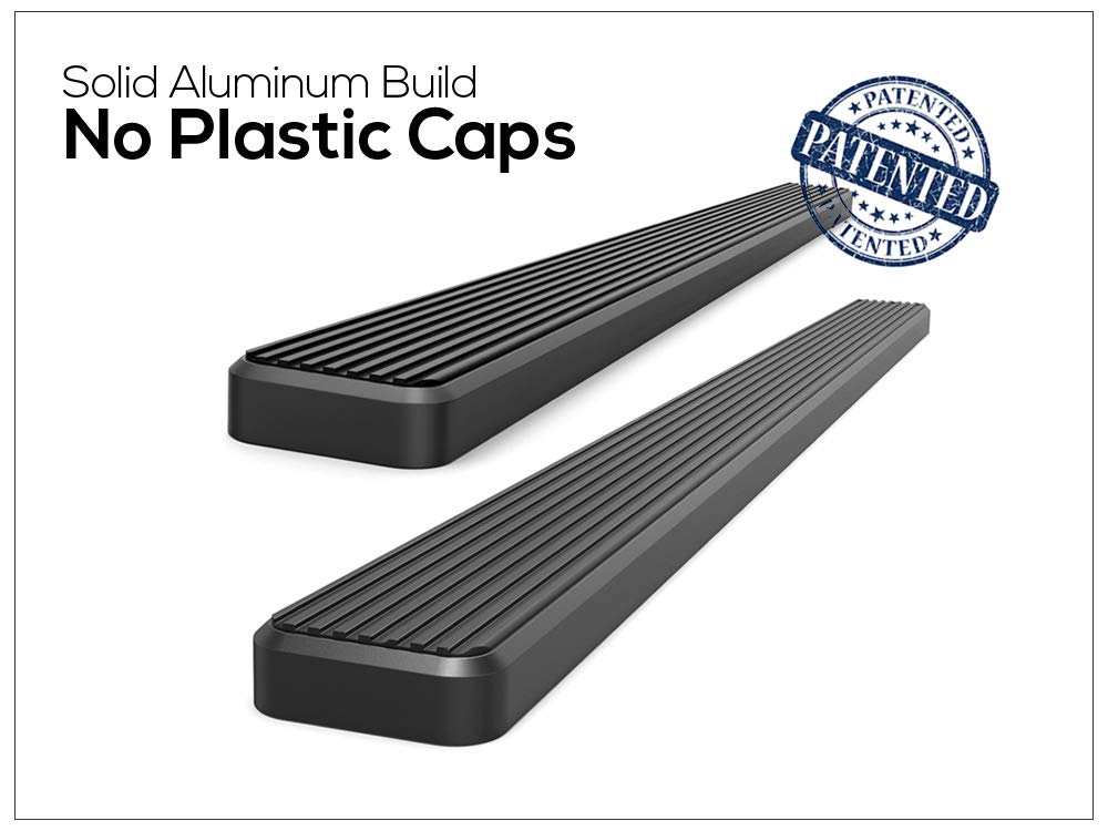 Aps Running Boards 5-Inch Black Compatible With Ford F150 2015-2024 Regular Cab & F-250 F-350 Super Duty 2017-2024 Stainless Steel (Nerf Bars Side Steps Side Bars)