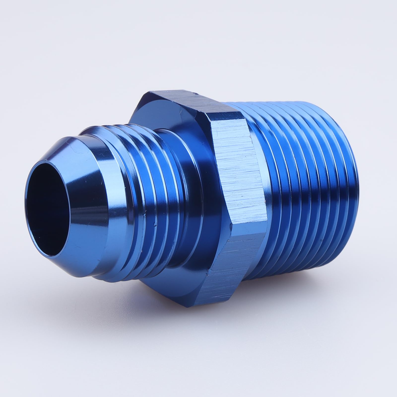 Ac Performance Male 3/4'' Npt To -10 An Flare Adapter Straight Aluminum Blue