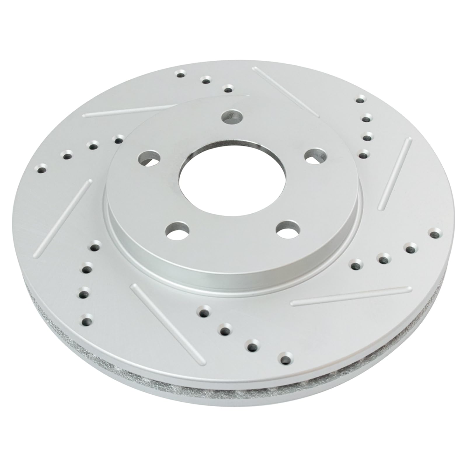 Trq Front Performance Brake Rotors Set Premium G-Coated Cross Drilled & Slotted Compatible With 2006-2011 Chevrolet Hhr