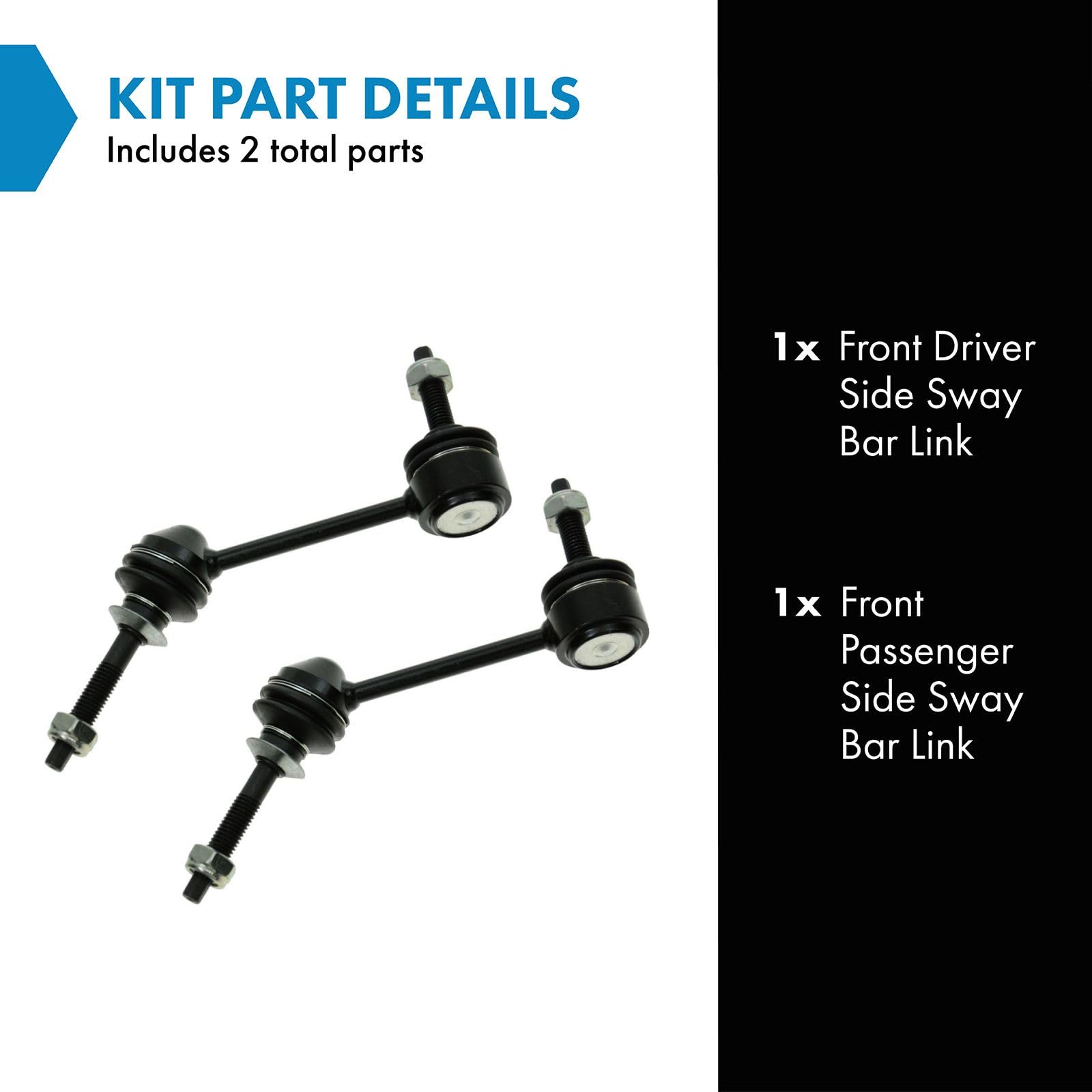 Trq Front Sway Bar Stabilizer Link Set Compatible With 2003-2011 Ford Crown Victoria Lincoln Town Car Mercury Grand Marquis 2003