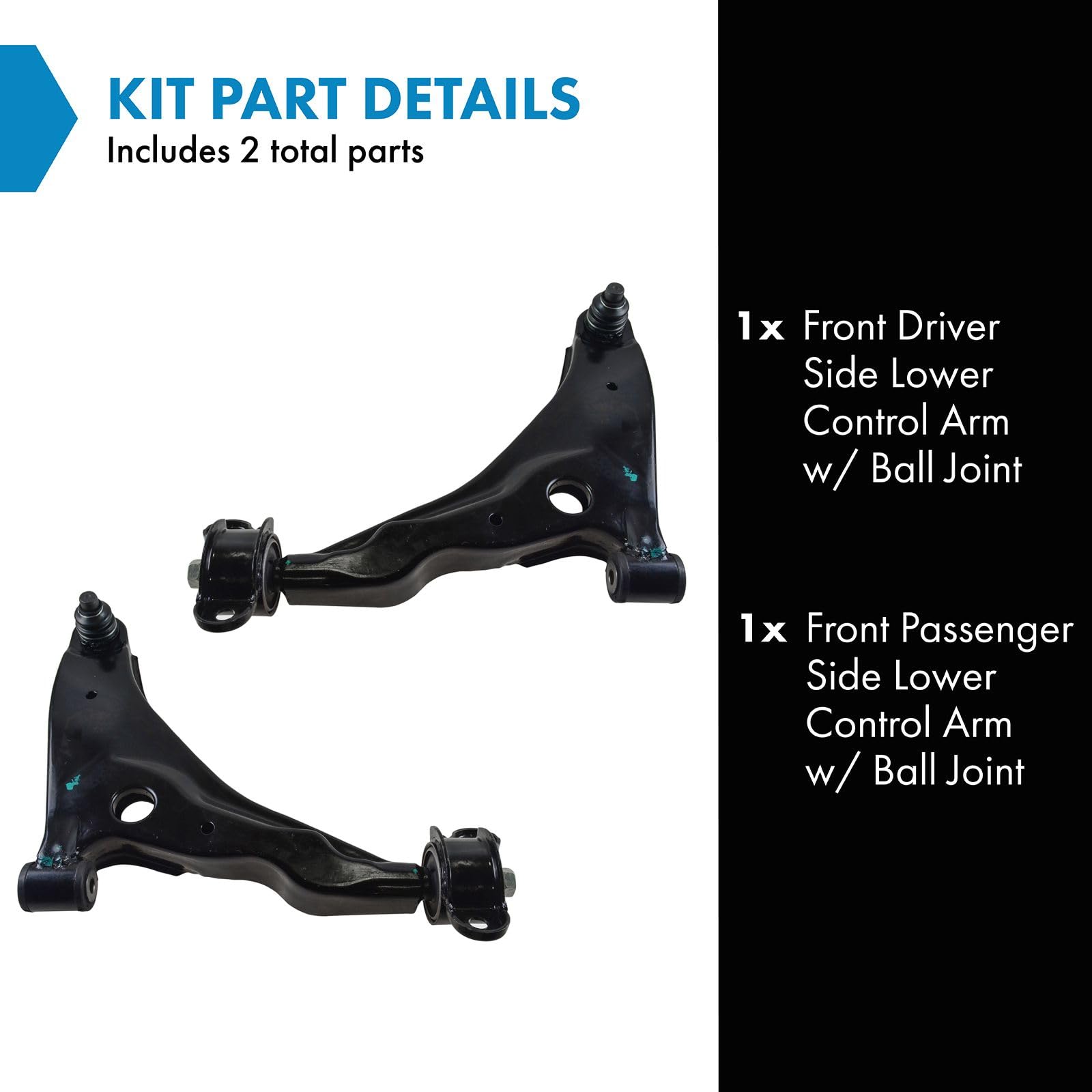 Trq Front Lower Control Arm With Ball Joint Set Compatible With 2002-2005 Chrysler Sebring Dodge Stratus 2001-2005 Mitsubishi Ec