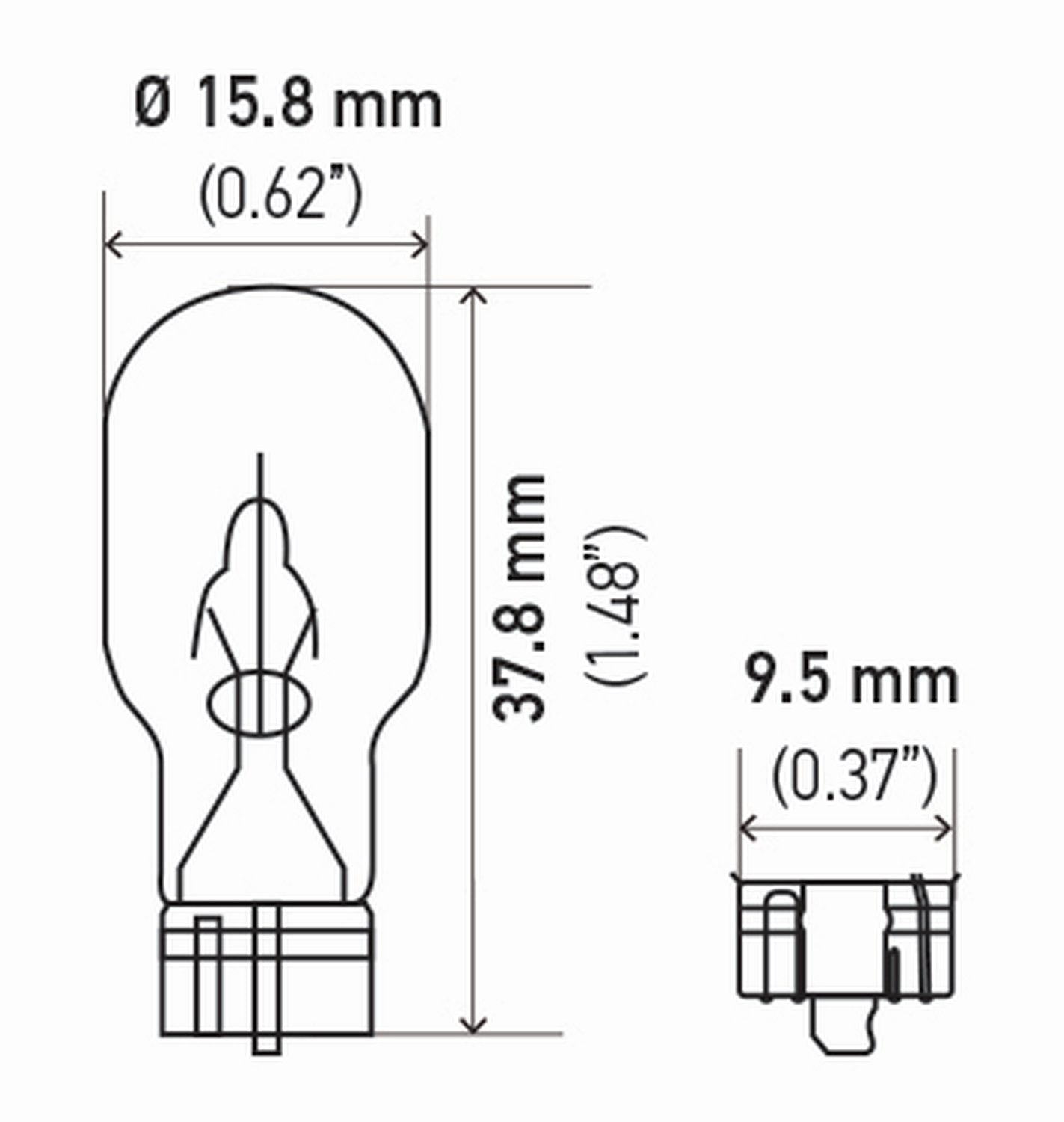 Hella 921TB Bulb 921 12V 16W W2.1X9.5D T5 (2)