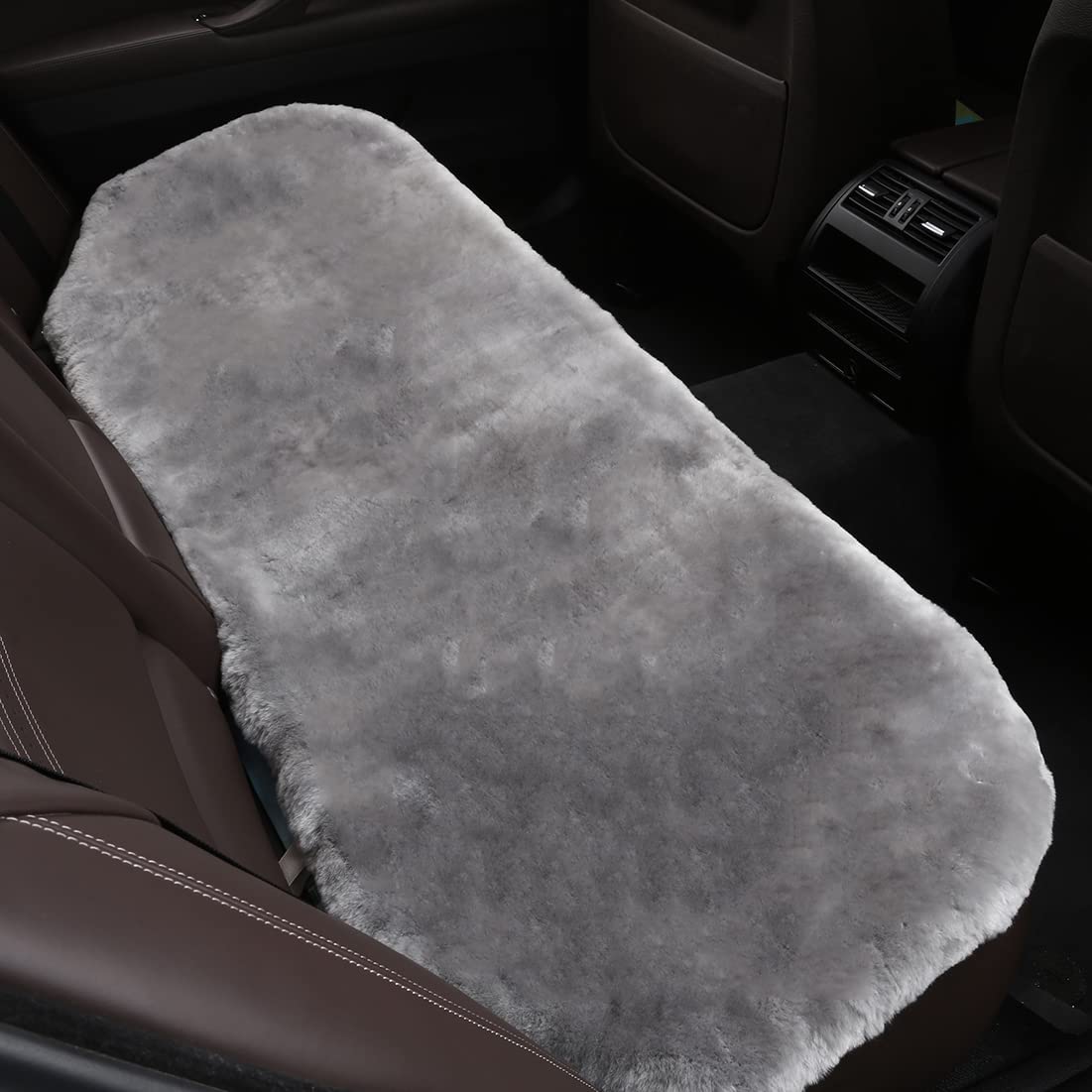 Ogland Fluffy Genuine Sheepskin Car Back Seat Cover For Auto Fuzzy Interior Accessories With Soft Wool Eco-Friendly Natural Fur