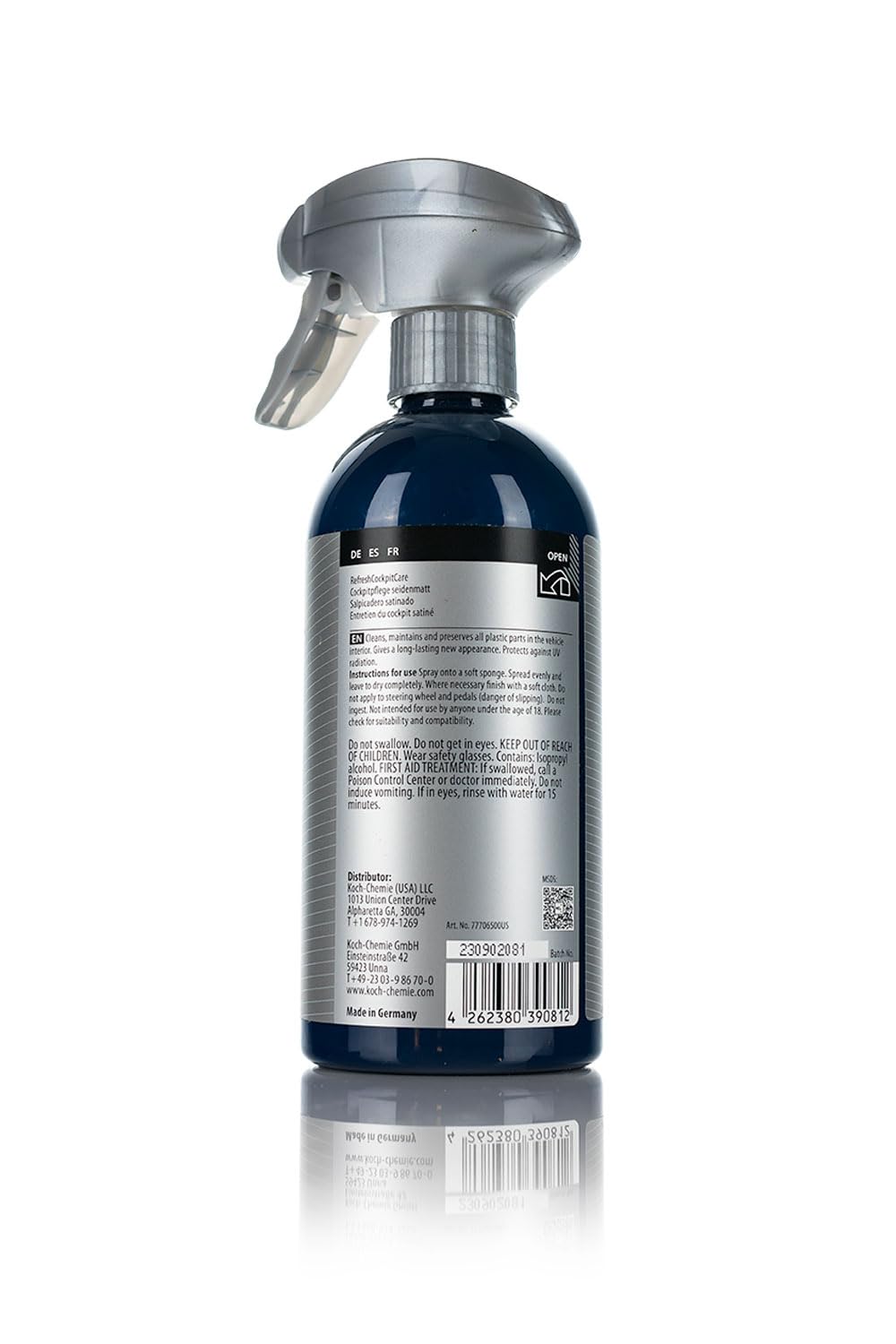 Koch-Chemie - Refresh Cockpit Care - Prosumer Line - Uv Protection, Anti-Static Interior Cleaner - 500 Ml