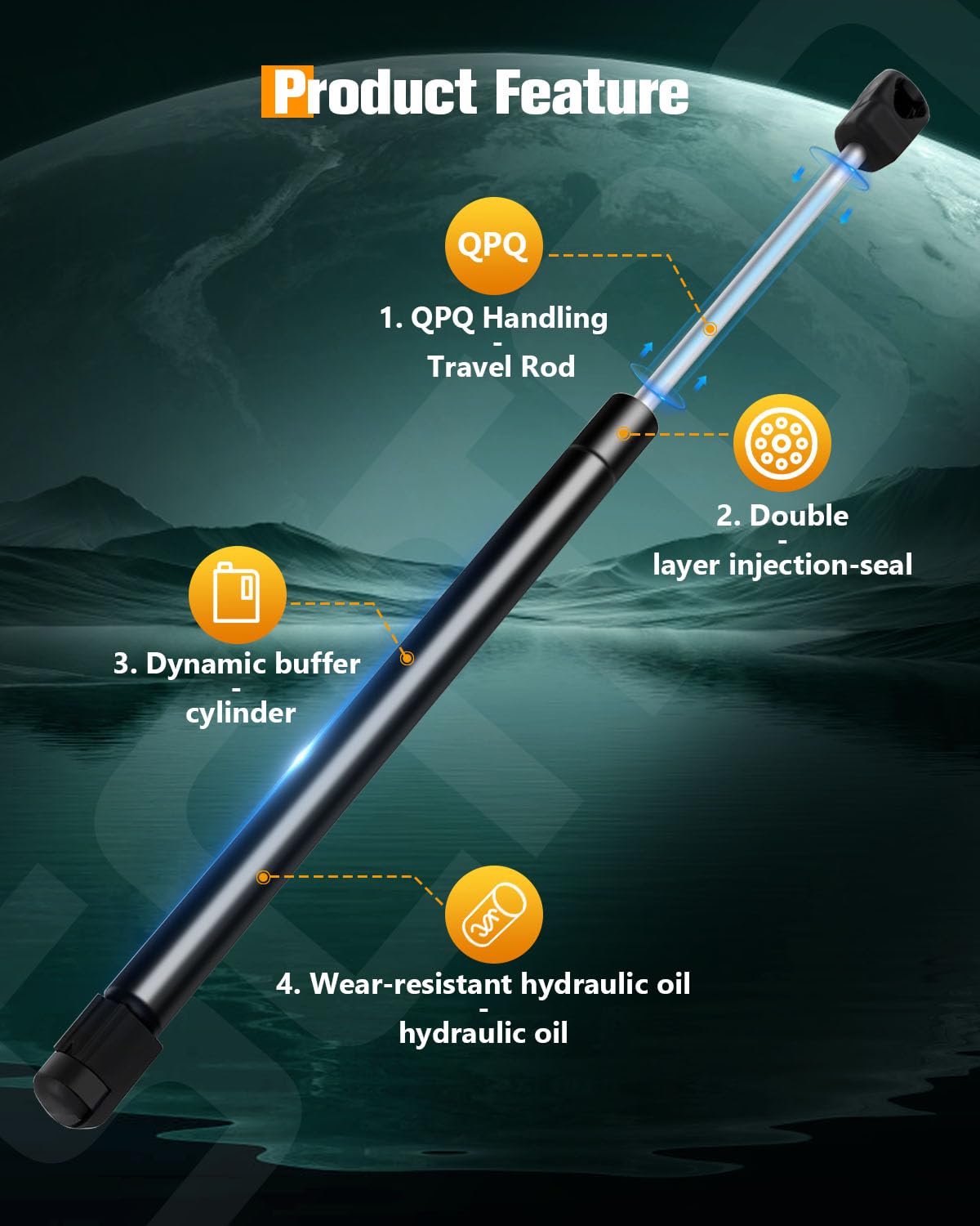 Scitoo Hood Lift Supports - Replacement Struts Gas Springs Shocks Fit For Ford Expedition 1997-2006, F-150 1995-2003, F-250 1995