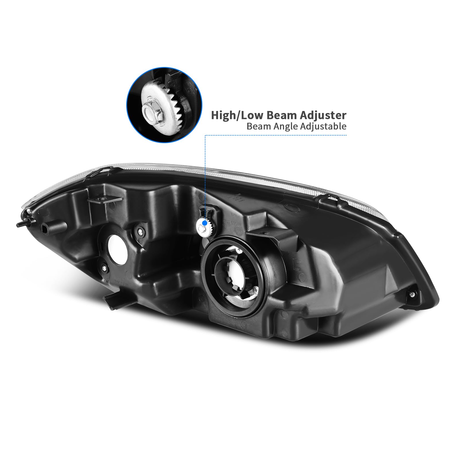 Dwvo Headlight Assembly Compatible With 05-10 Chevy Cobalt/05-06 Pursuit/07-09 Pontiac G5 Chrome Housing Amber Reflector Driver