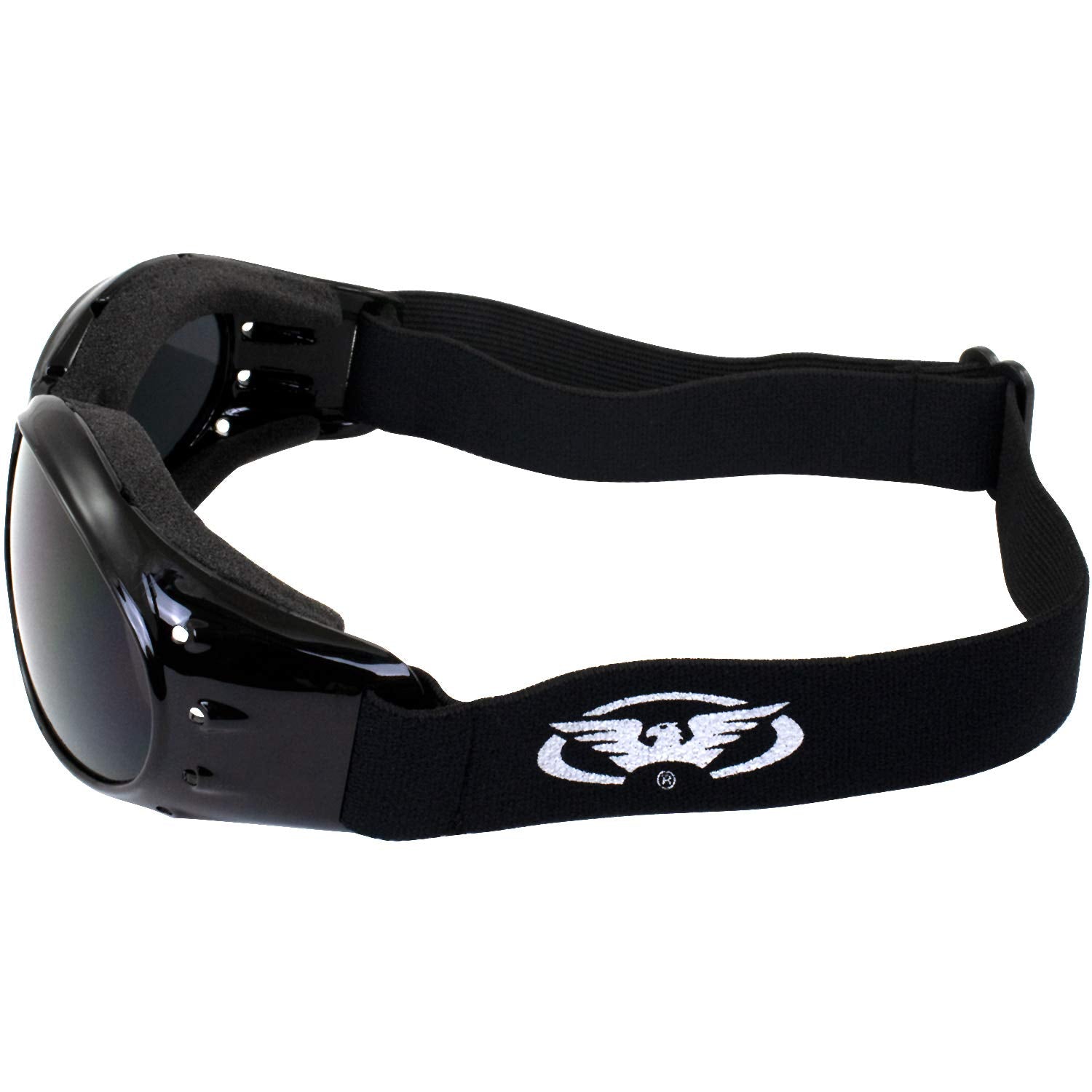 Global Vision Eliminator Dirt Bike Padded Motorcycle Riding Goggles For Men And Women (Black Frame/Smoke Lens) (Black Frame/Dark Smoke Lens)