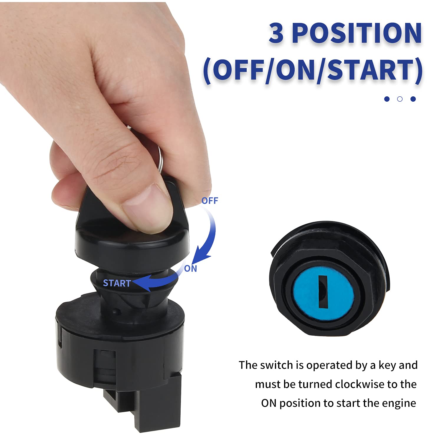 Ignition Switch For Polaris Ranger 400 425 500 570 700 800 900 1000 Sportsman 400 500 600 700 800 Rzr 570 800 900 1000 - Replace 4012165 4011002 Off/Run/Start 6 Pin 3 Position