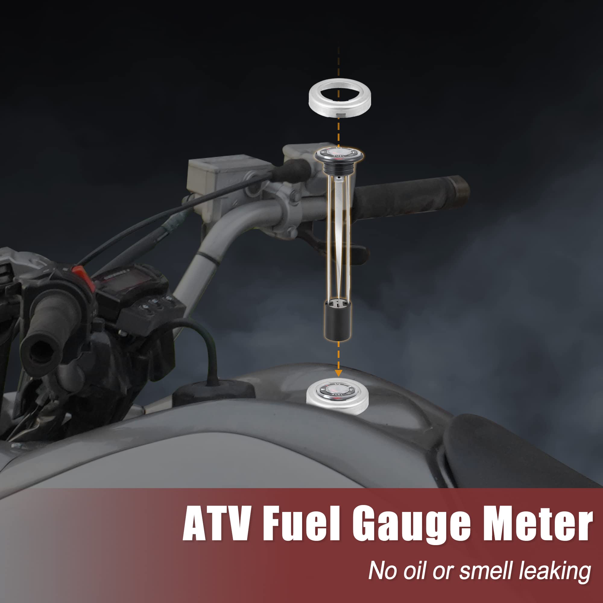 Motoforti ATV Fuel Gas Tank Level Gauge Meter with Cap for Kawasaki Bayou 220 250 300 400 KLF for Kawasaki Prairie 300 400 KVF R