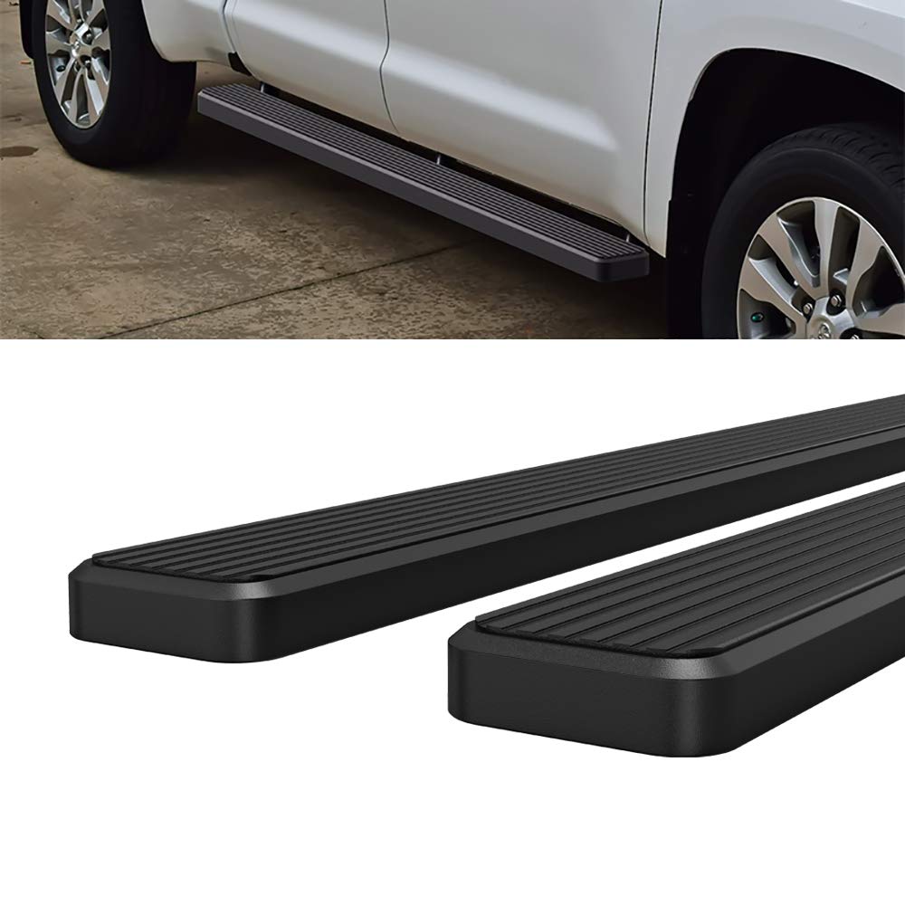 HD Ridez Running Board 5'' Stainless Steel Black Compatible with Toyota Tundra 2007-2021 Double Cab (Nerf Bar Side Steps Side Ba