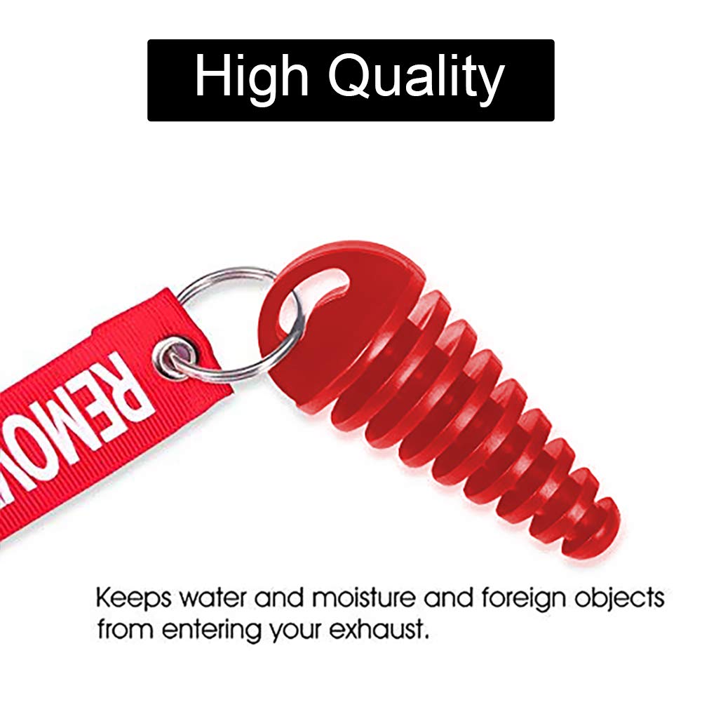 Melife 2 Pack 0.6''-1.5'' Muffler Exhaust Wash Plug, Motorcycle Dirt Bike 2 Stroke With Keychain Tag With Key Ring Engine Atv Qu
