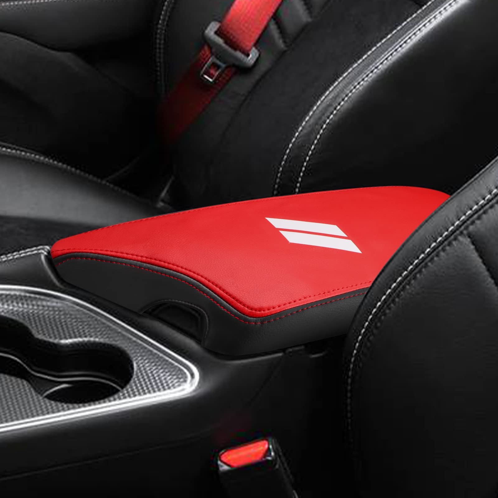 Intget Car Center Console Armrest Cover For Dodge Challenger Accessories 2023 2022 2021 2020 2019 2018 2017 2016 2015 Interior M