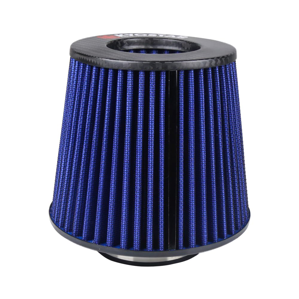 Kyostar Universal Carbon Fiber 3.5 Inch 89mm Air Intake Cone Filter Replacement Quality Dry Air Filter, Blue