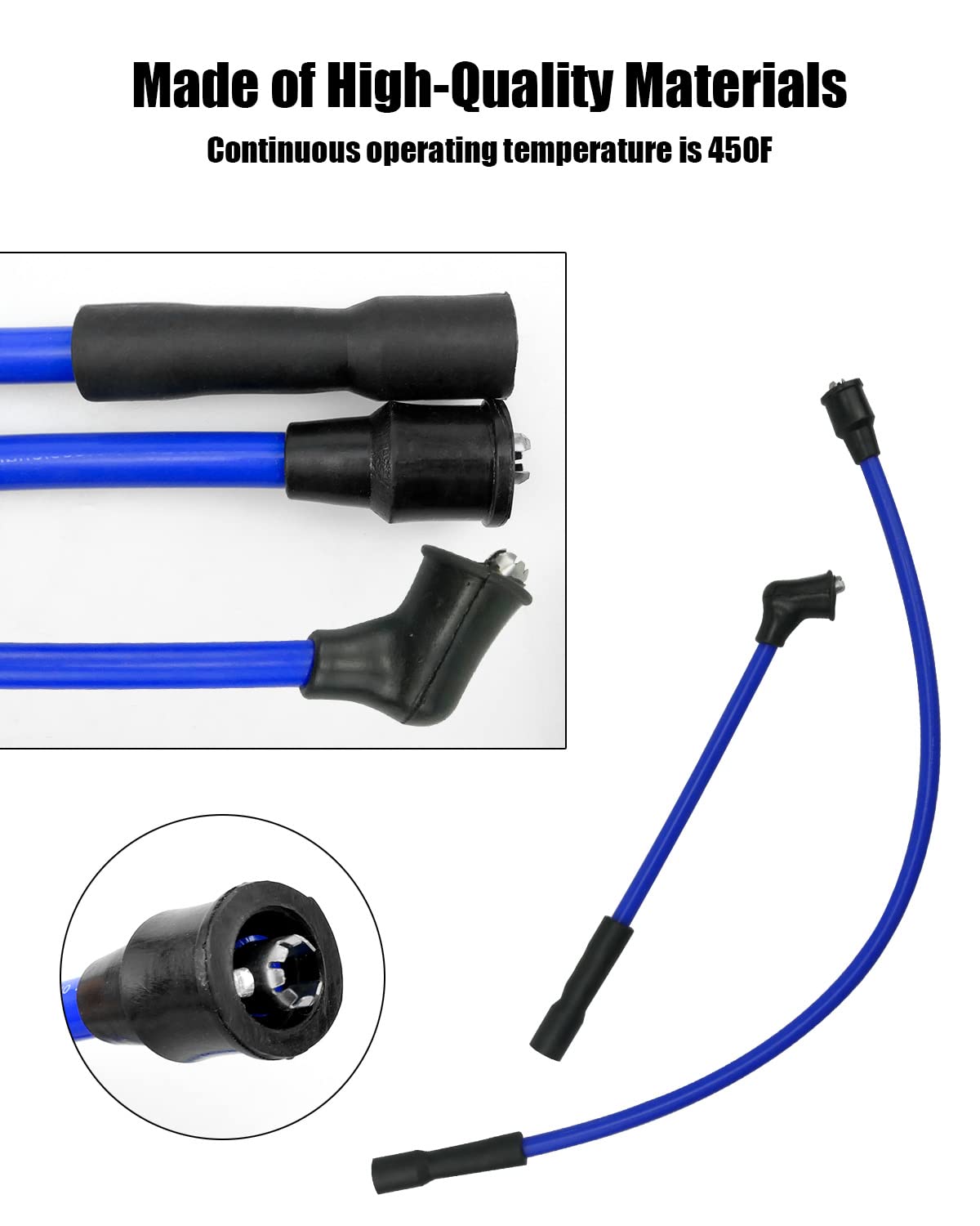 Tikscience 10Mm Spark Plug Wire Fits For Harley Davidson Sportster 883 1200 Xl 1986-2003, 2104-0143 - Blue Silicone