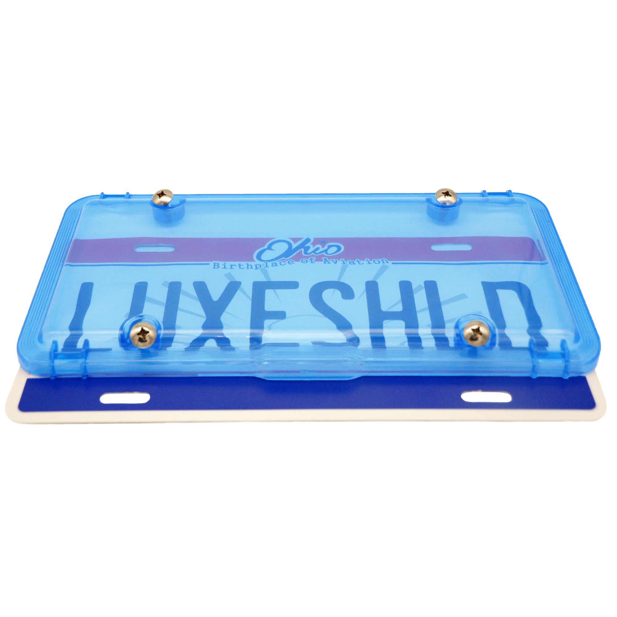 Luxe Shield | Premium License Plate Cover Incl Stainless Steel Screws | Durable And Weatherproof License Plate Protector | One-O