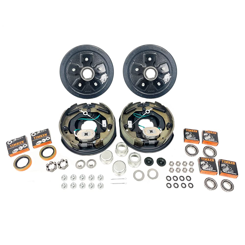 Southwest Wheel 3,500 Lbs. Trailer Axle Self-Adjusting Electric Brake Kit 5-4.5'' Bolt Circle (Pro-Kit)