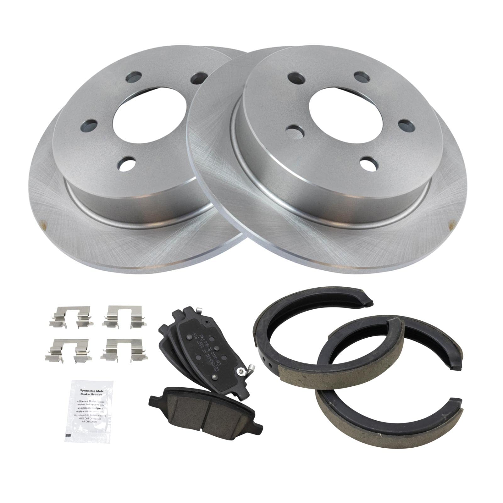 Trq Rear Ceramic Brake Pad & Rotor Kit Fits 2005 Pontiac Montana