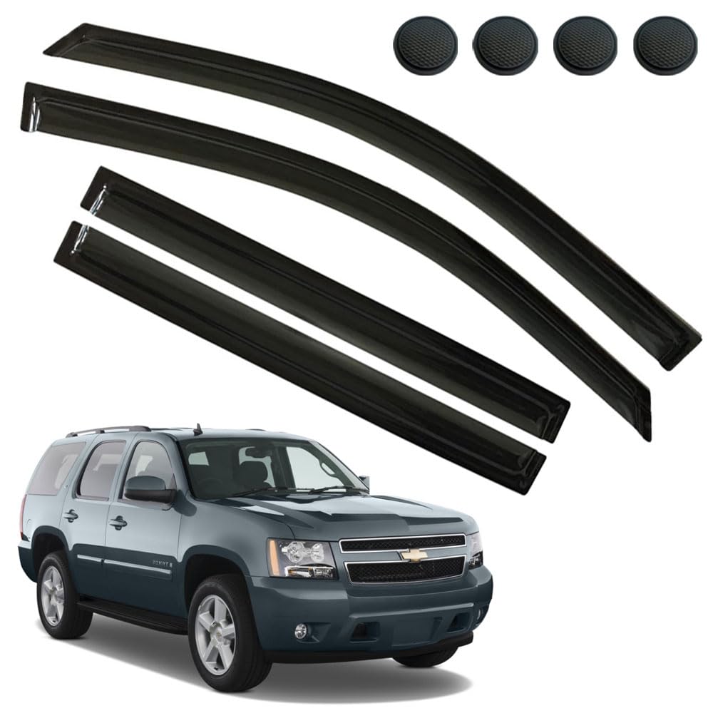 Rain Guards For Chevrolet (Chevy) Tahoe/Gmc Yukon 2015-2020, Tape-On Side Window Deflectors For Chevrolet Tahoe, Window Visors F