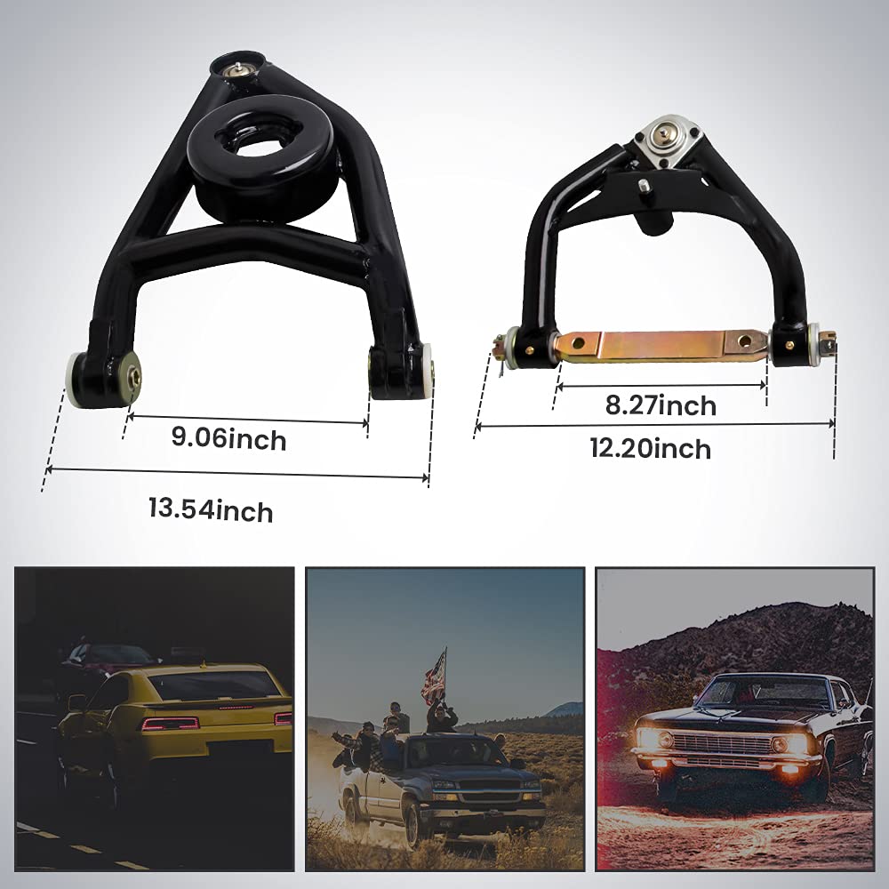 Tuningsworld Front Control Arms For General Motor A-Body 1964-1972, For Chevy Chevelle Monte Carlo Malibu El Camino Pontiac Gto Tempest Lemans, Heavy Duty Tubular A-Arms Set Of 4