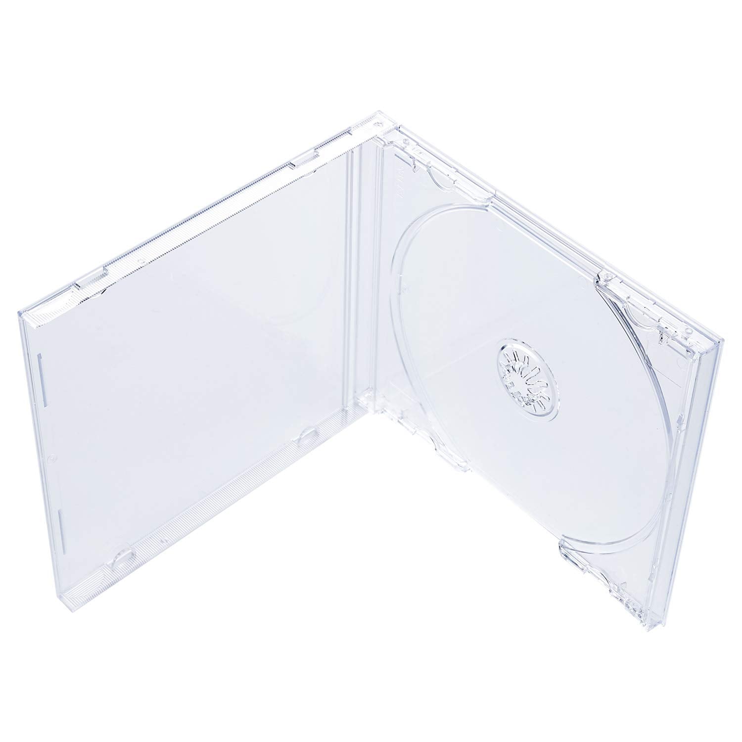 Maxtek 10.4 mm Standard Single Clear CD Jewel Case with Assembled Clear Tray, 10 Pack