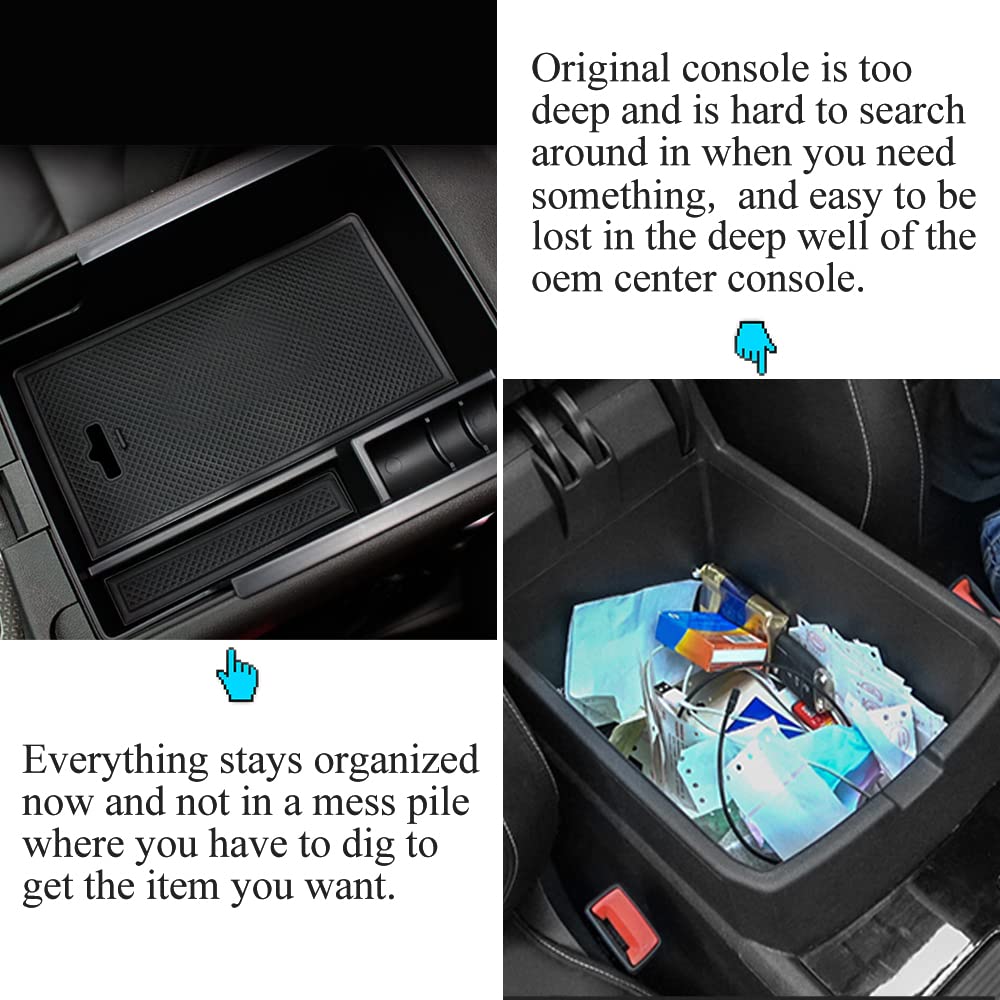 Vesul Center Console Armrest Storage Box Compatible With Chevrolet Chevy Malibu 2016-2024 Abs Tray Insert Organizer Glove Pallet