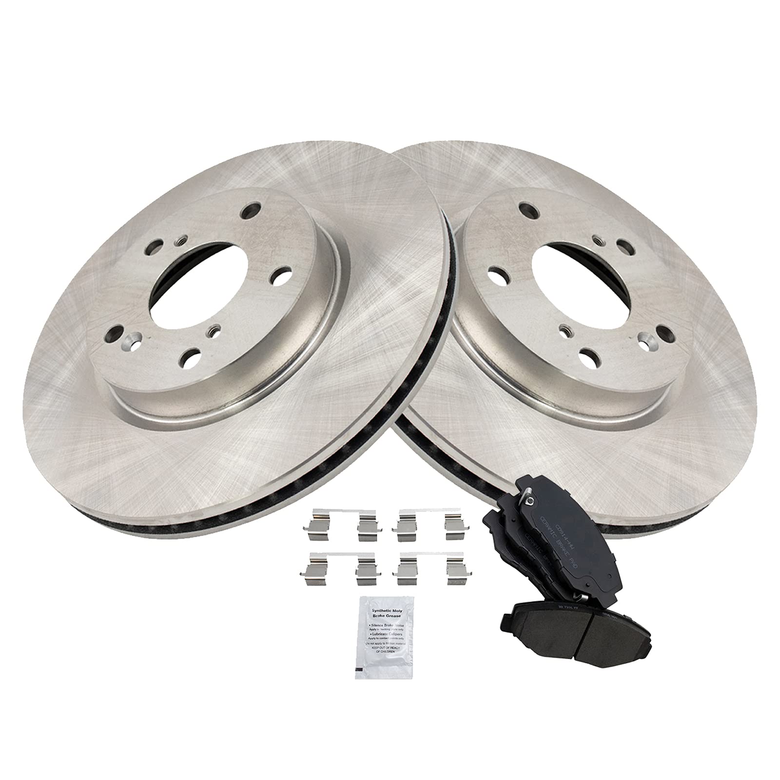 Trq Front Brake Pad & Rotor Kit Brake Pads Brake Rotor Ceramic Compatible With 2016-2018 Honda Civic