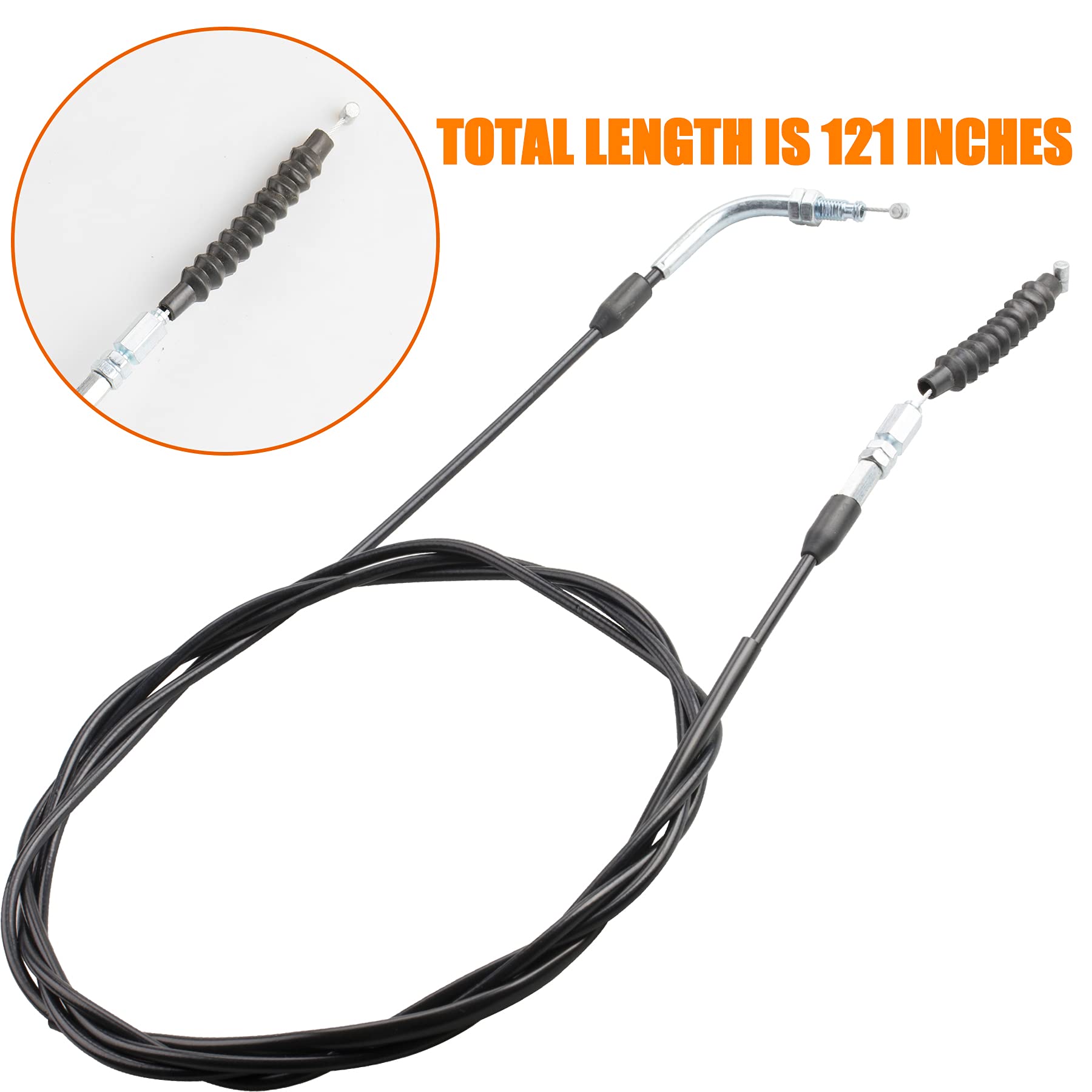 Mrelc Throttle Cable, 121'' Throttle Cable Brake Cable Compatible With Go Kart 150 250Cc Kazuma Kandi Roketa Gk-28A Sunl Spyder