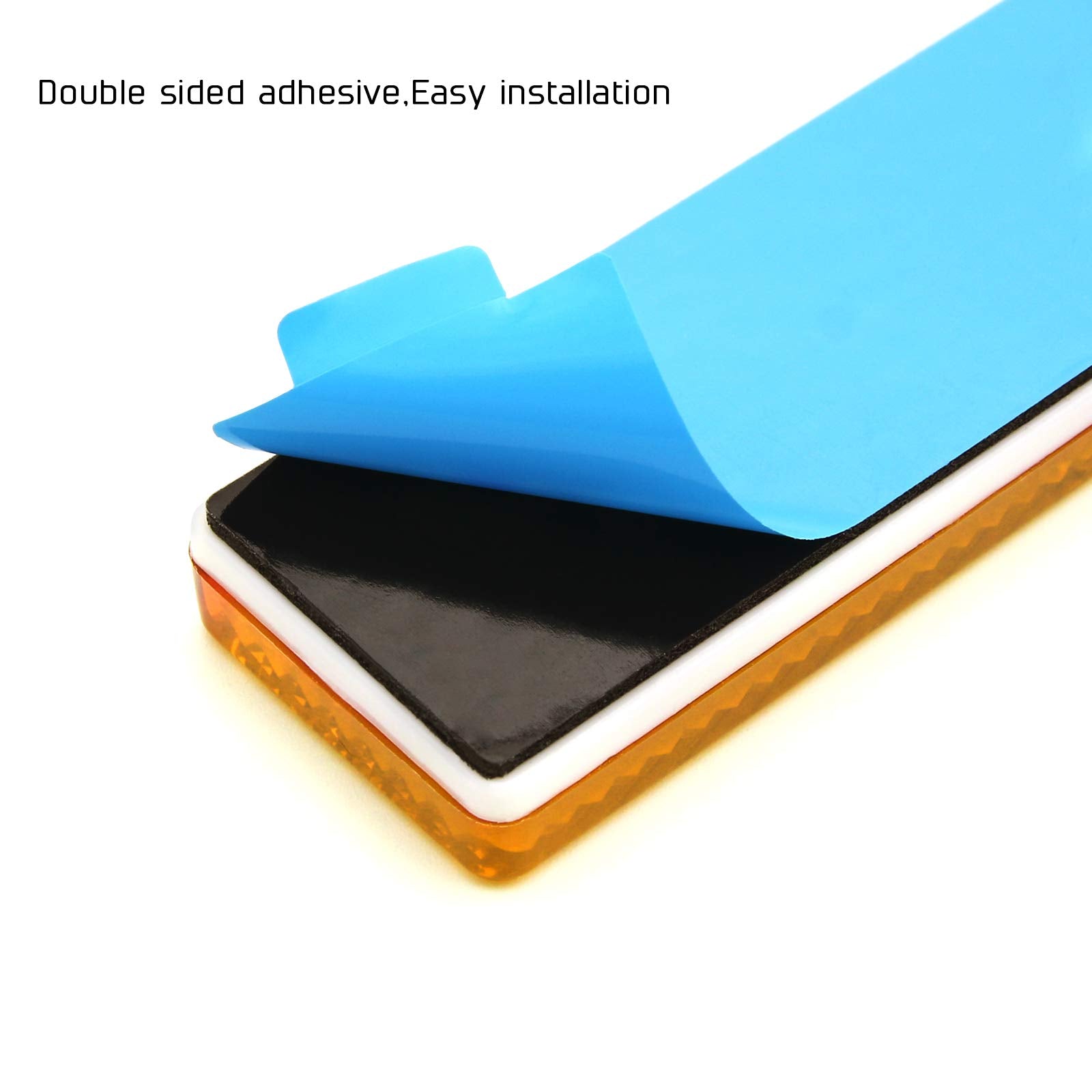 MFC PRO Rectangular Safety Stick-on Reflector Truck Trailer Warning Reflective Plate for Car Caravan Lorry Bus(Yellow, 2.99 x 0.