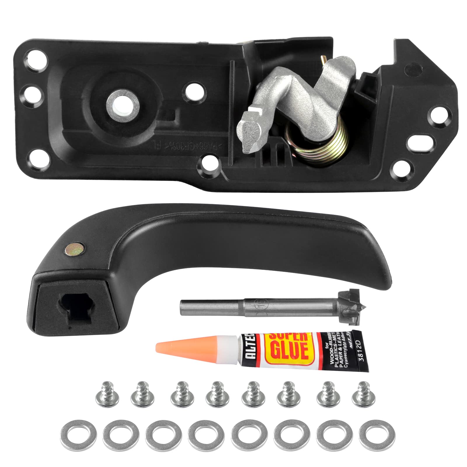 Interior Door Handle Kit Front Left Driver Side Compatible With 2007-2014 Chevy Silverado Avalanche Suburban Tahoe Gmc Sierra Cadillac Escalade Esv Ext Replace Oe# 20833606 80374 20871488 Repair Set
