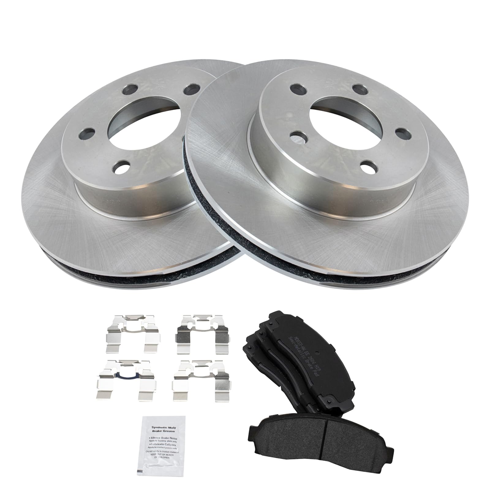 Trq Front Brake Pad & Rotor Kit Brake Pads Brake Rotor Semi-Metallic Compatible With 2003 Ford Ranger